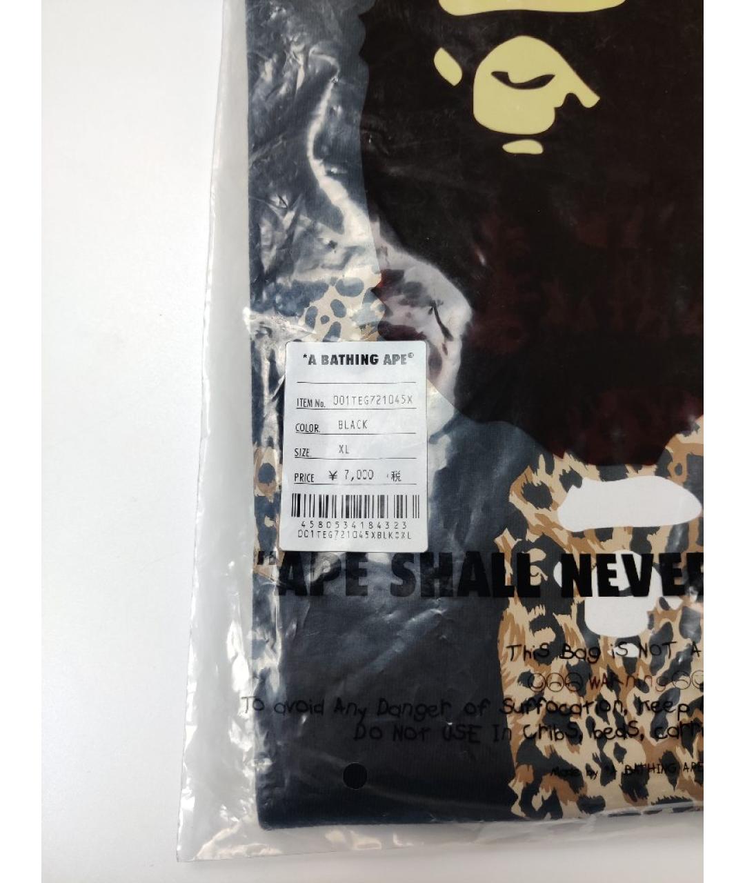 A BATHING APE Черная хлопковая футболка, фото 5