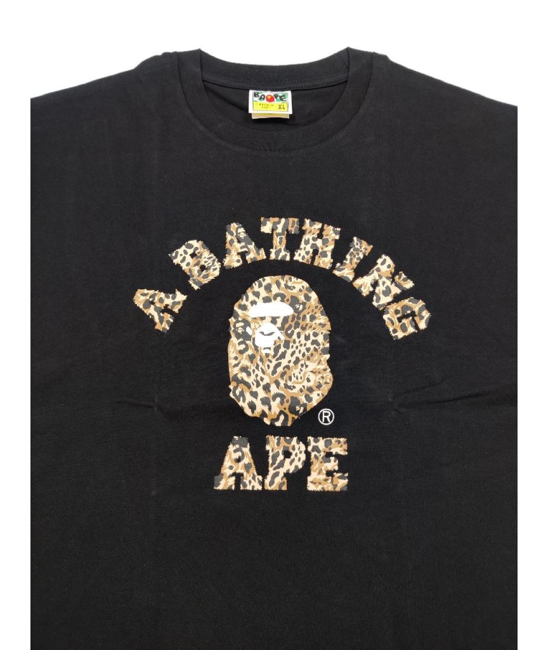 A BATHING APE Черная хлопковая футболка, фото 2