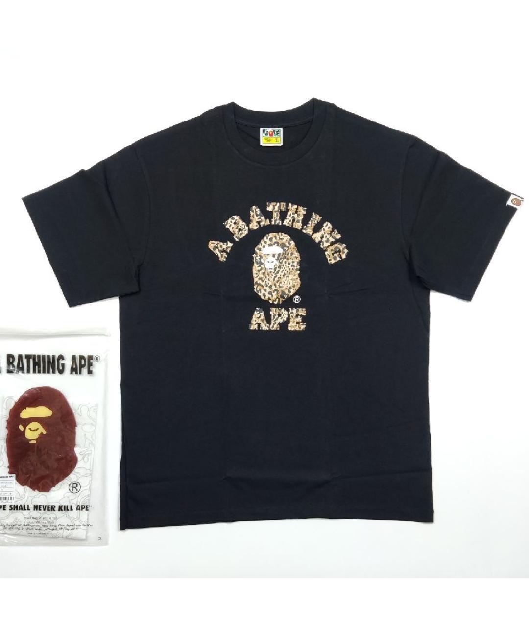 A BATHING APE Черная хлопковая футболка, фото 6