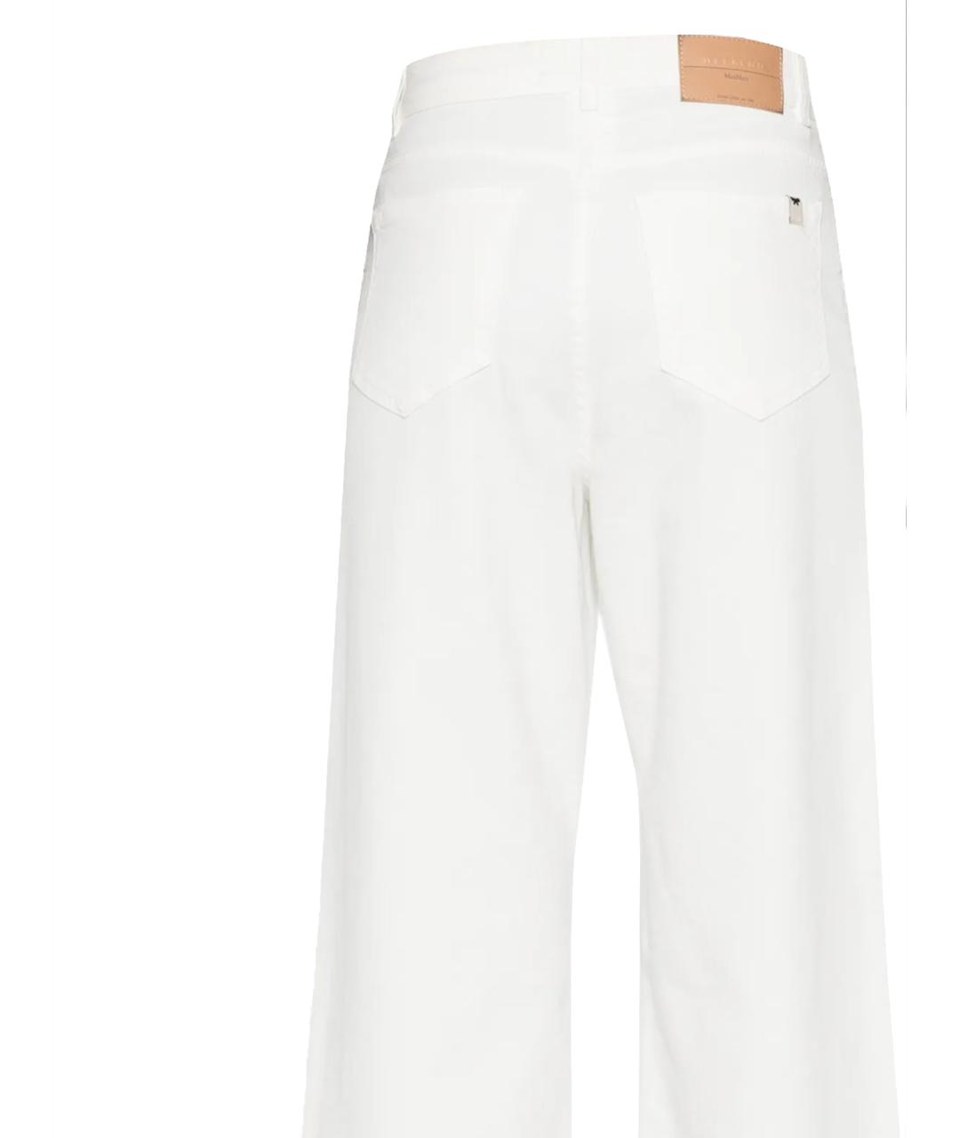 WEEKEND MAX MARA Белые хлопковые прямые брюки, фото 3