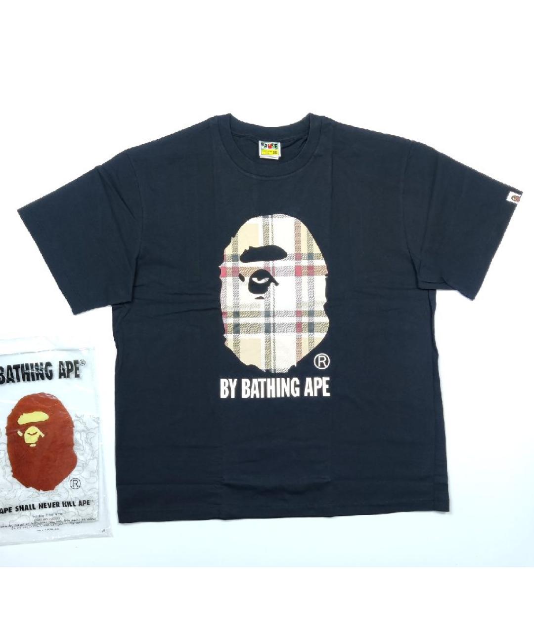 A BATHING APE Черная хлопковая футболка, фото 5