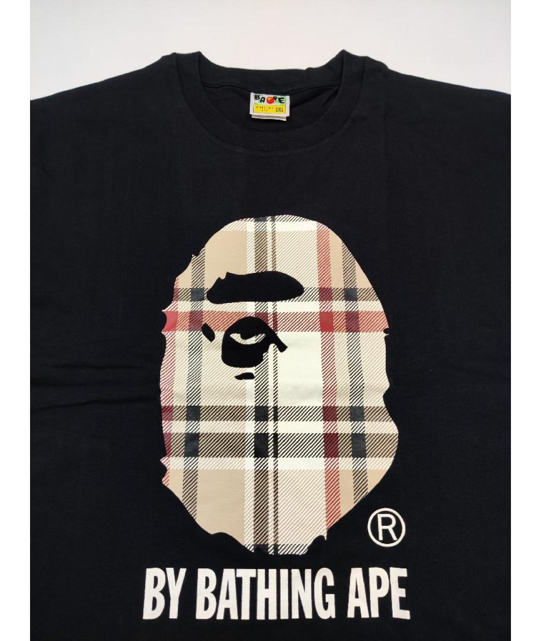 A BATHING APE Черная хлопковая футболка, фото 2