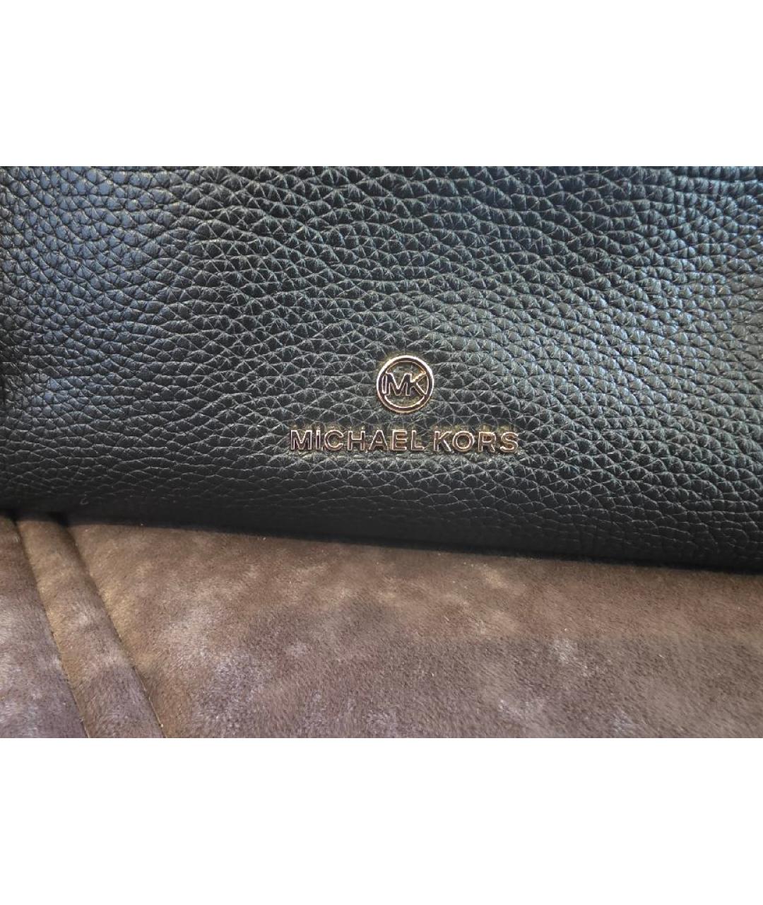 MICHAEL KORS Черная кожаная сумка тоут, фото 3