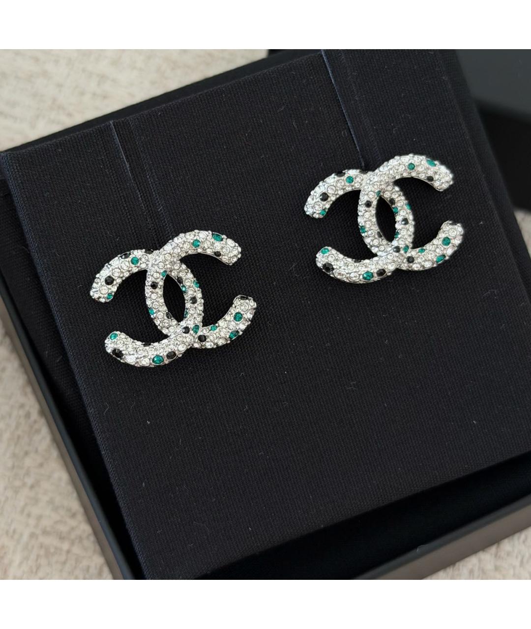 CHANEL Серебряные металлические серьги, фото 2