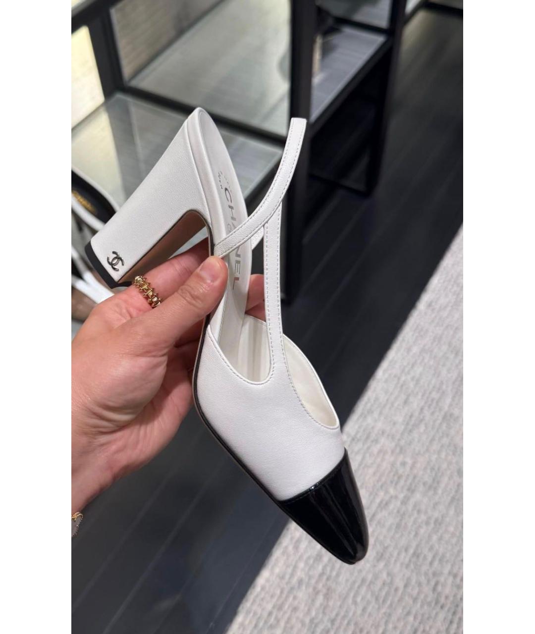 CHANEL Белые кожаные туфли, фото 3