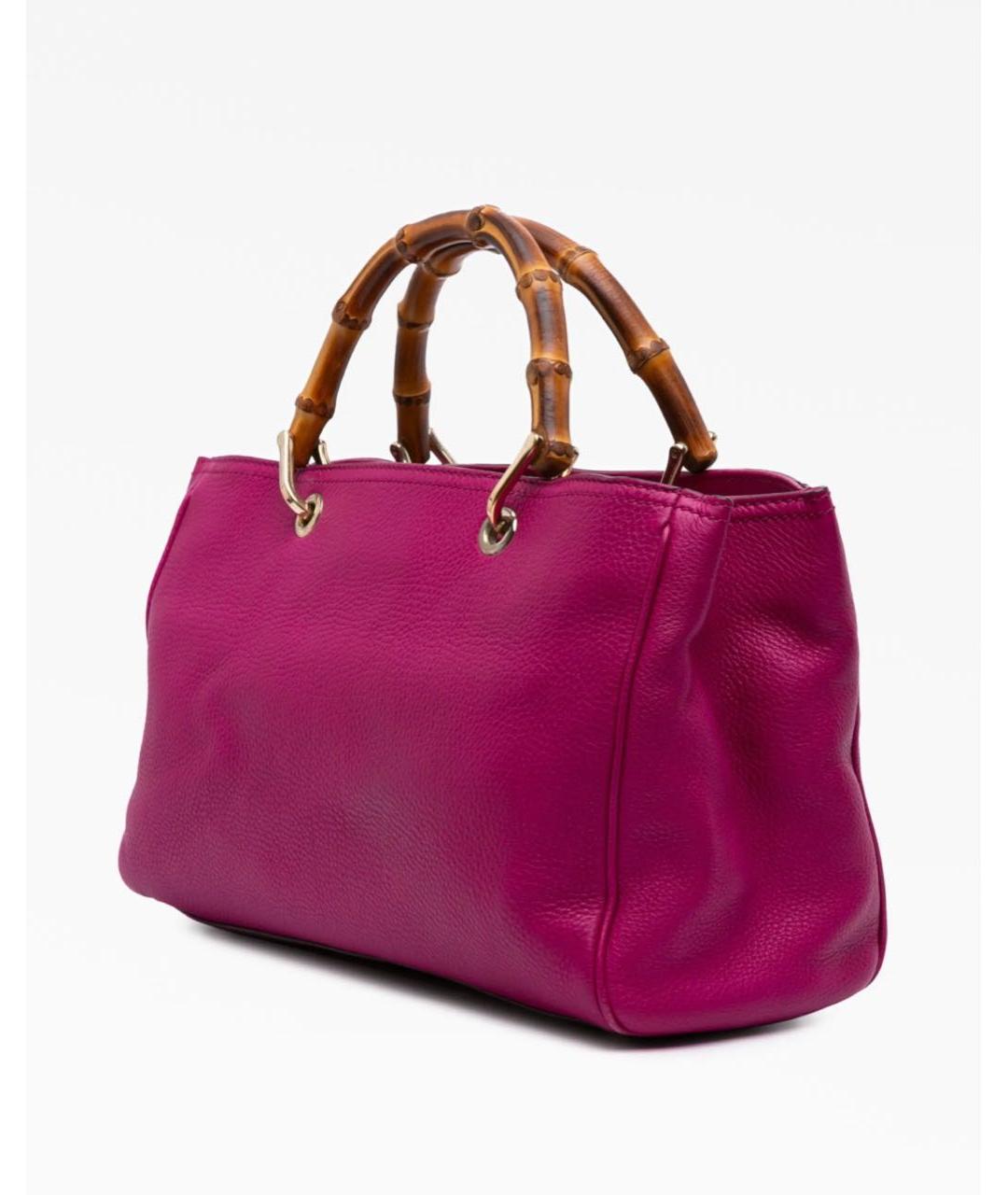 GUCCI Фуксия кожаная сумка с короткими ручками, фото 2