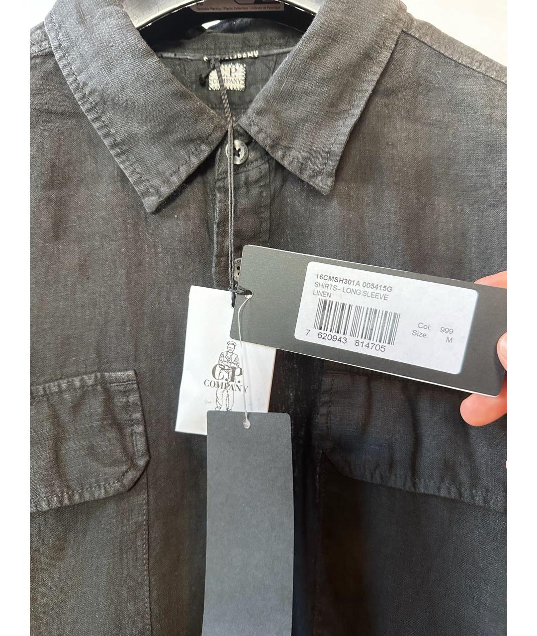 CP COMPANY Черная льняная кэжуал рубашка, фото 5