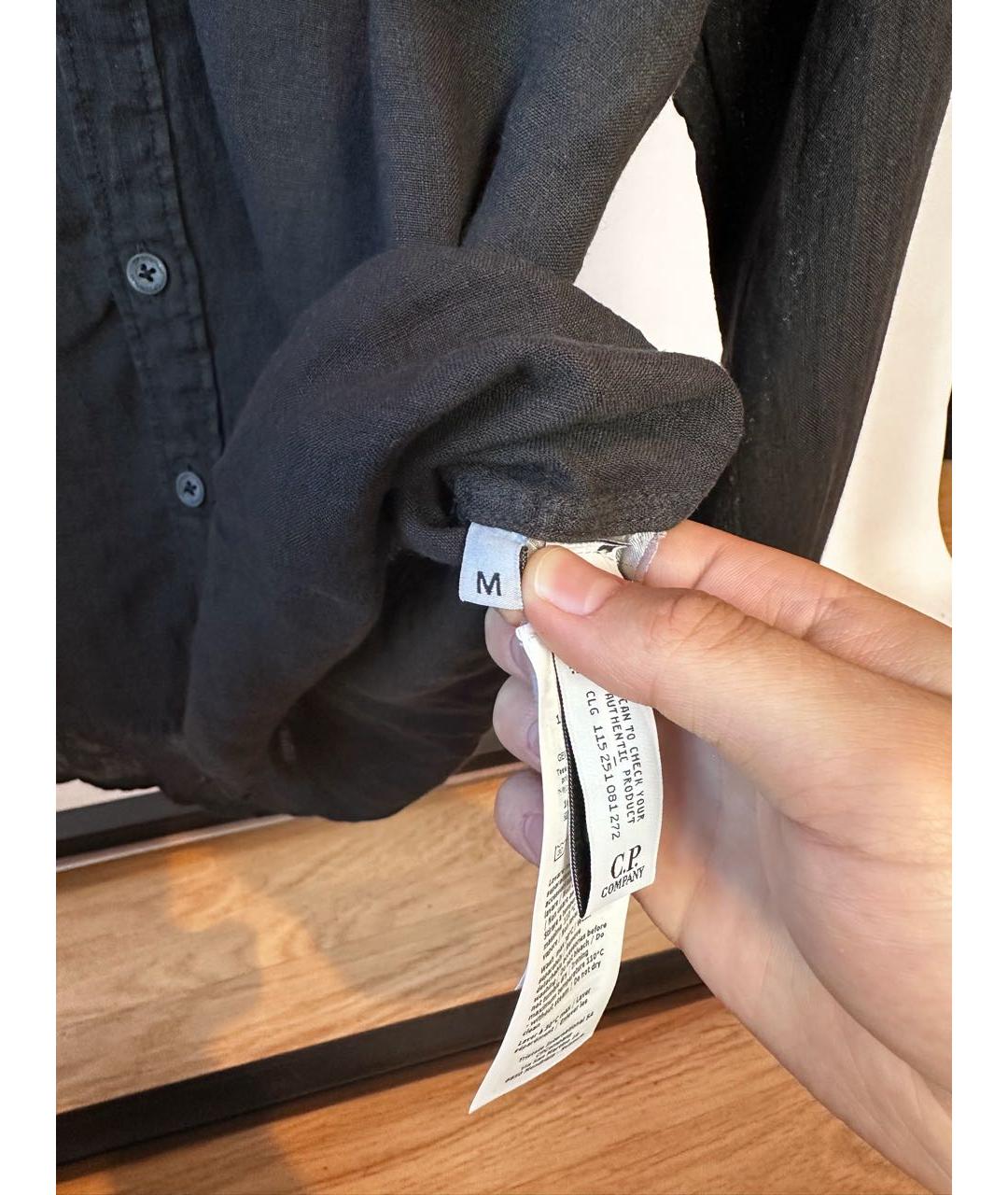 CP COMPANY Черная льняная кэжуал рубашка, фото 6