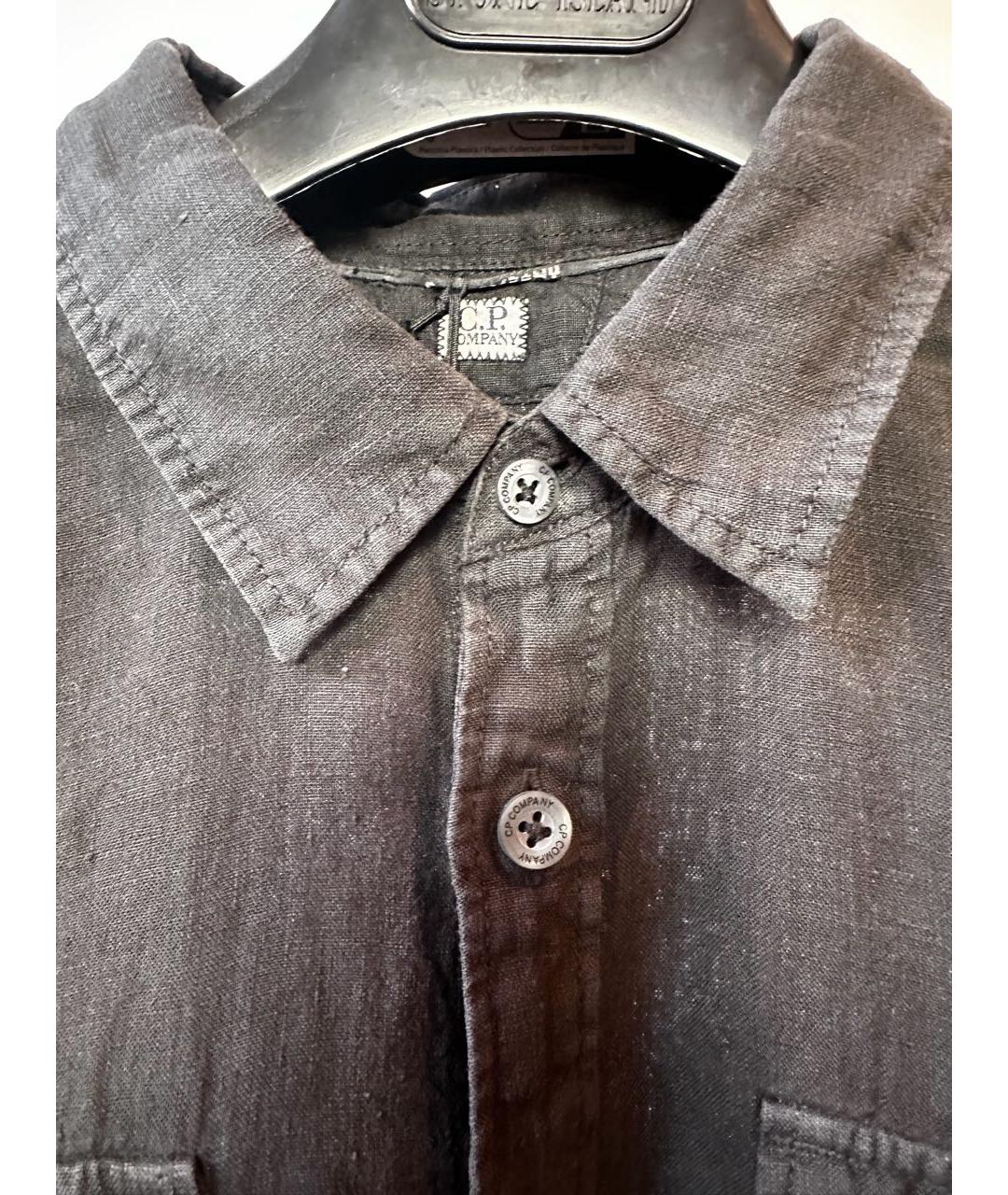 CP COMPANY Черная льняная кэжуал рубашка, фото 3