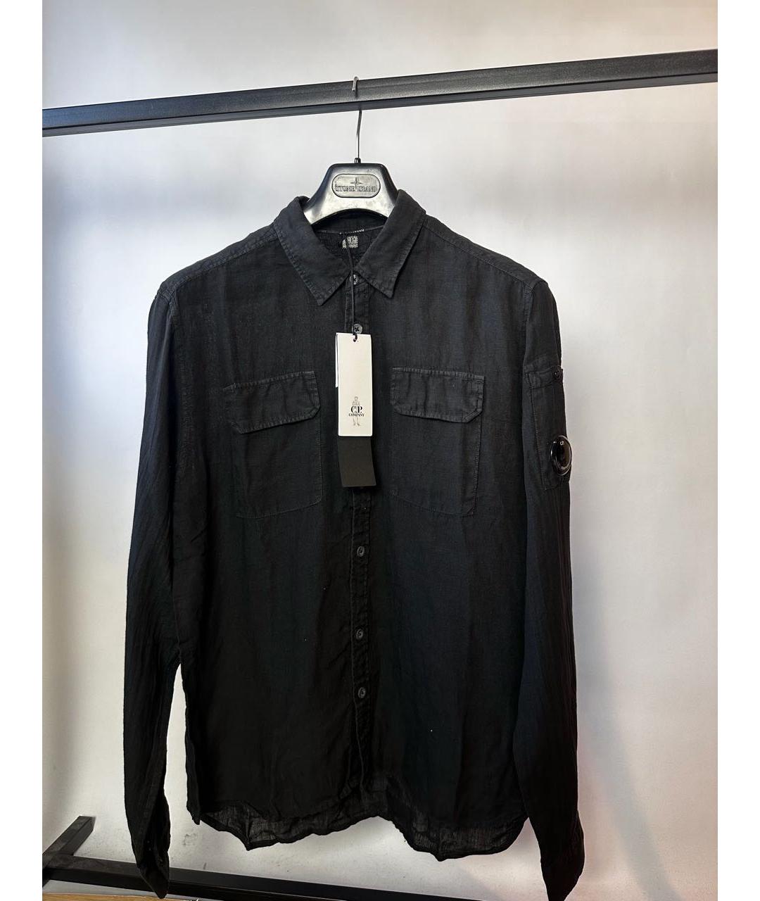 CP COMPANY Черная льняная кэжуал рубашка, фото 9