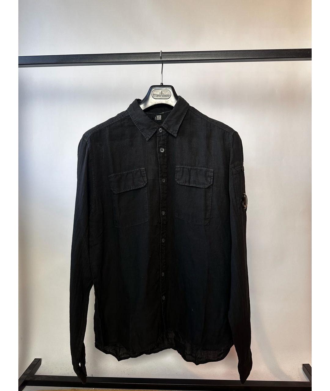 CP COMPANY Черная льняная кэжуал рубашка, фото 2