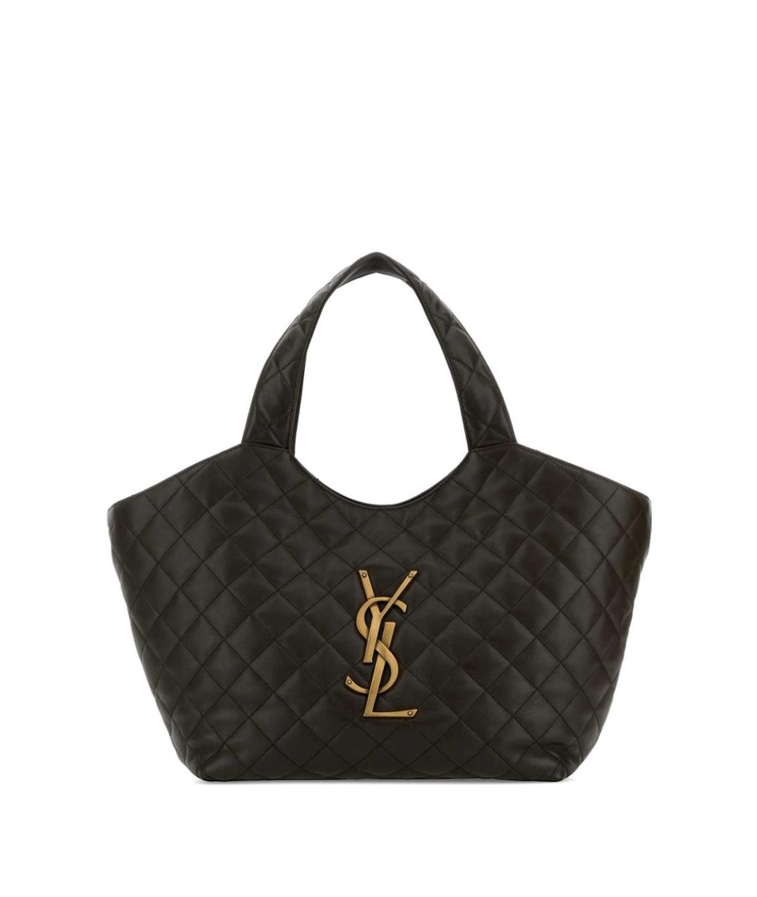 SAINT LAURENT Коричневая кожаная сумка тоут, фото 1