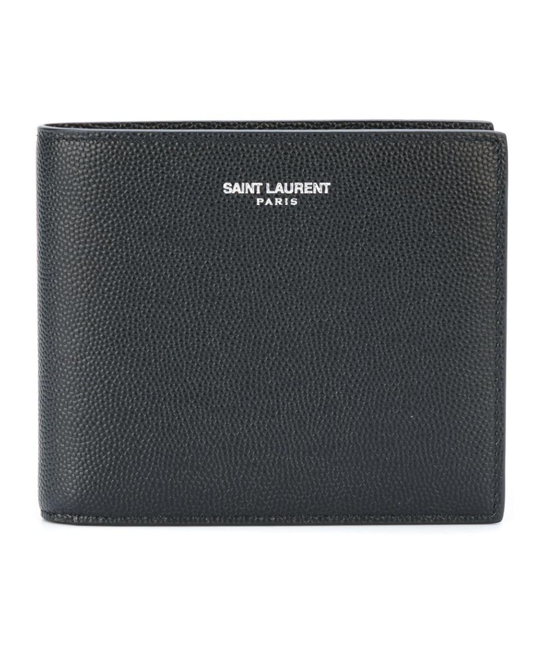 SAINT LAURENT Черный кожаный кошелек, фото 1