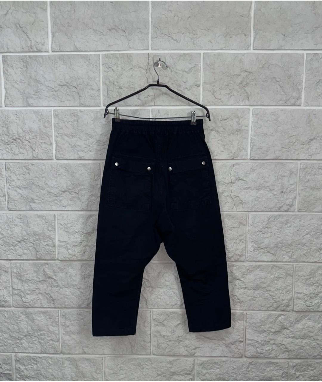 RICK OWENS Черные хлопковые прямые брюки, фото 3