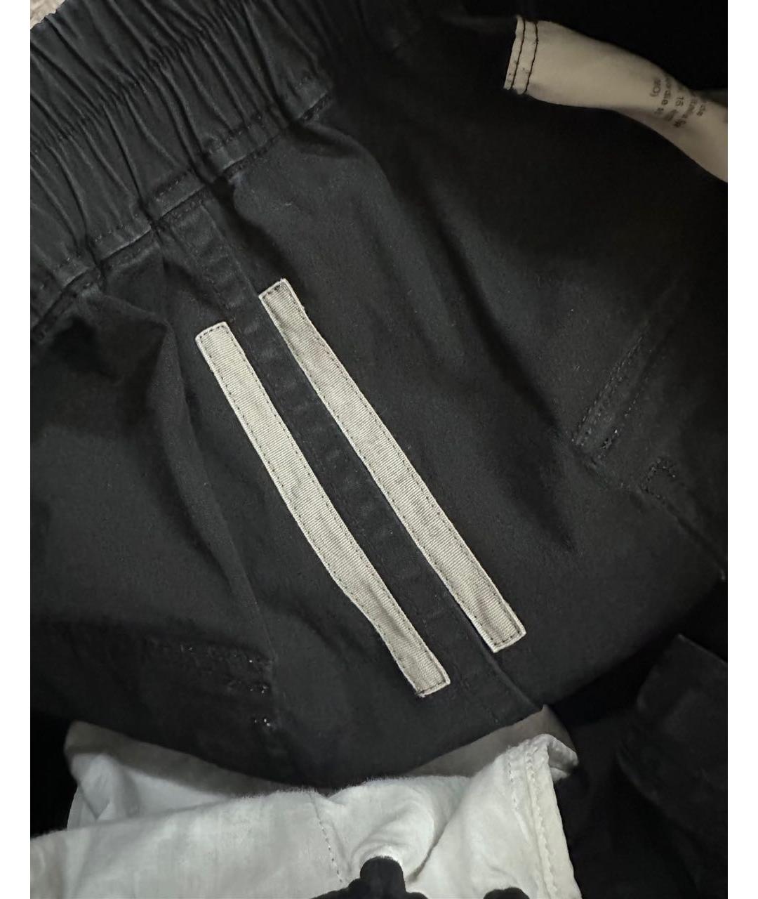 RICK OWENS Черные хлопковые прямые брюки, фото 5