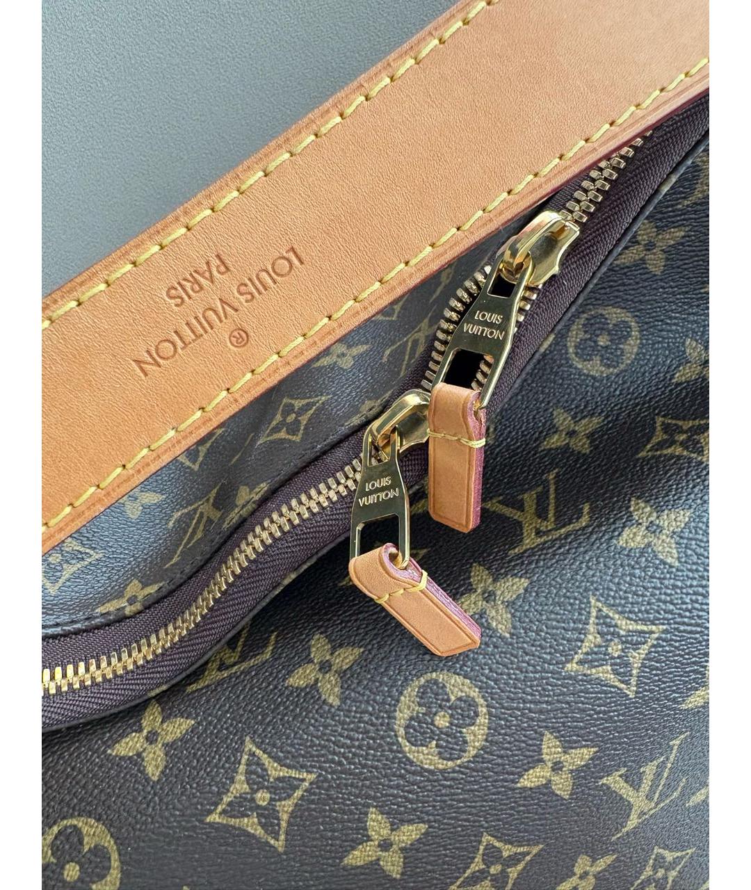 LOUIS VUITTON Коричневая кожаная сумка через плечо, фото 4