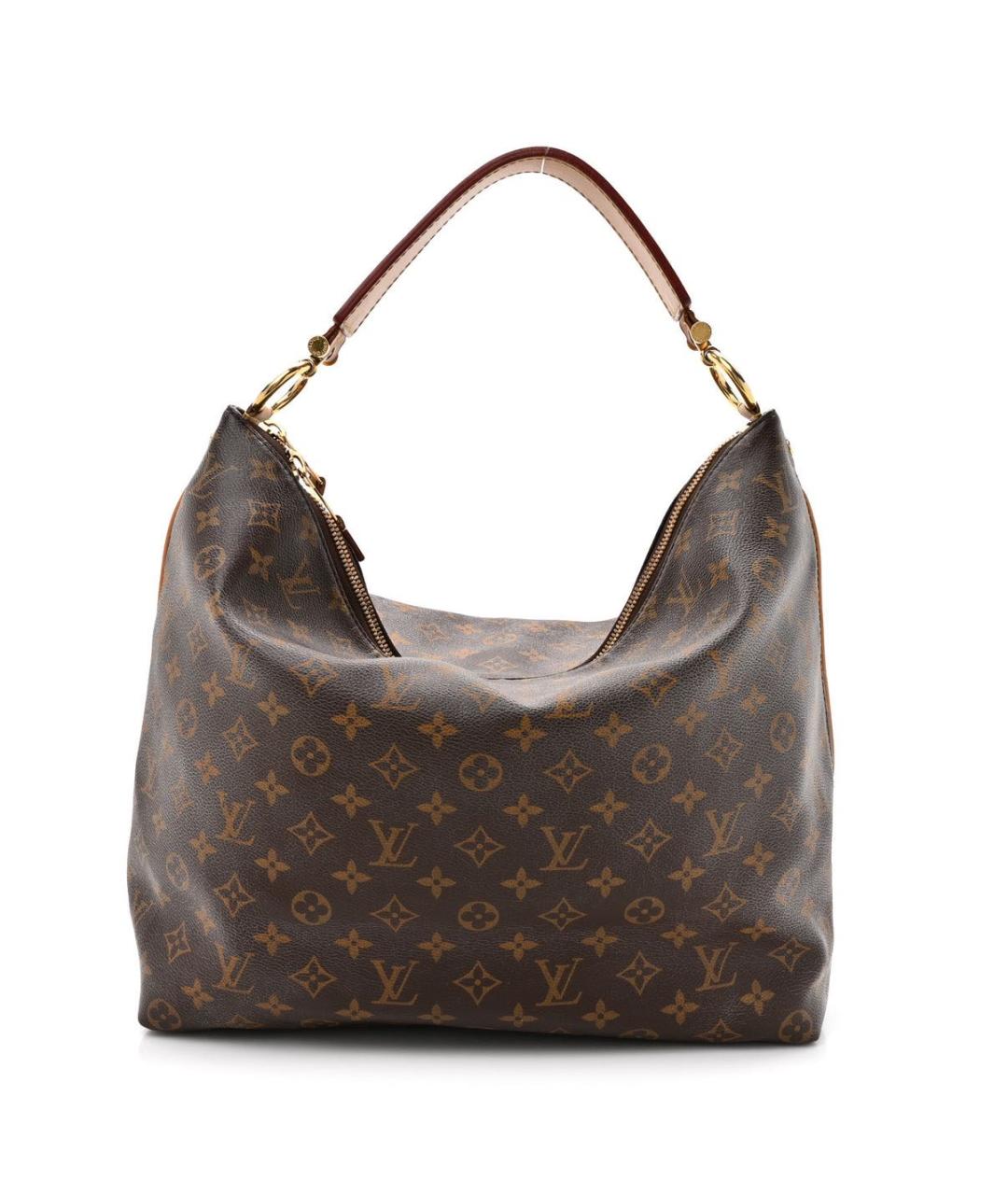 LOUIS VUITTON Коричневая кожаная сумка через плечо, фото 3