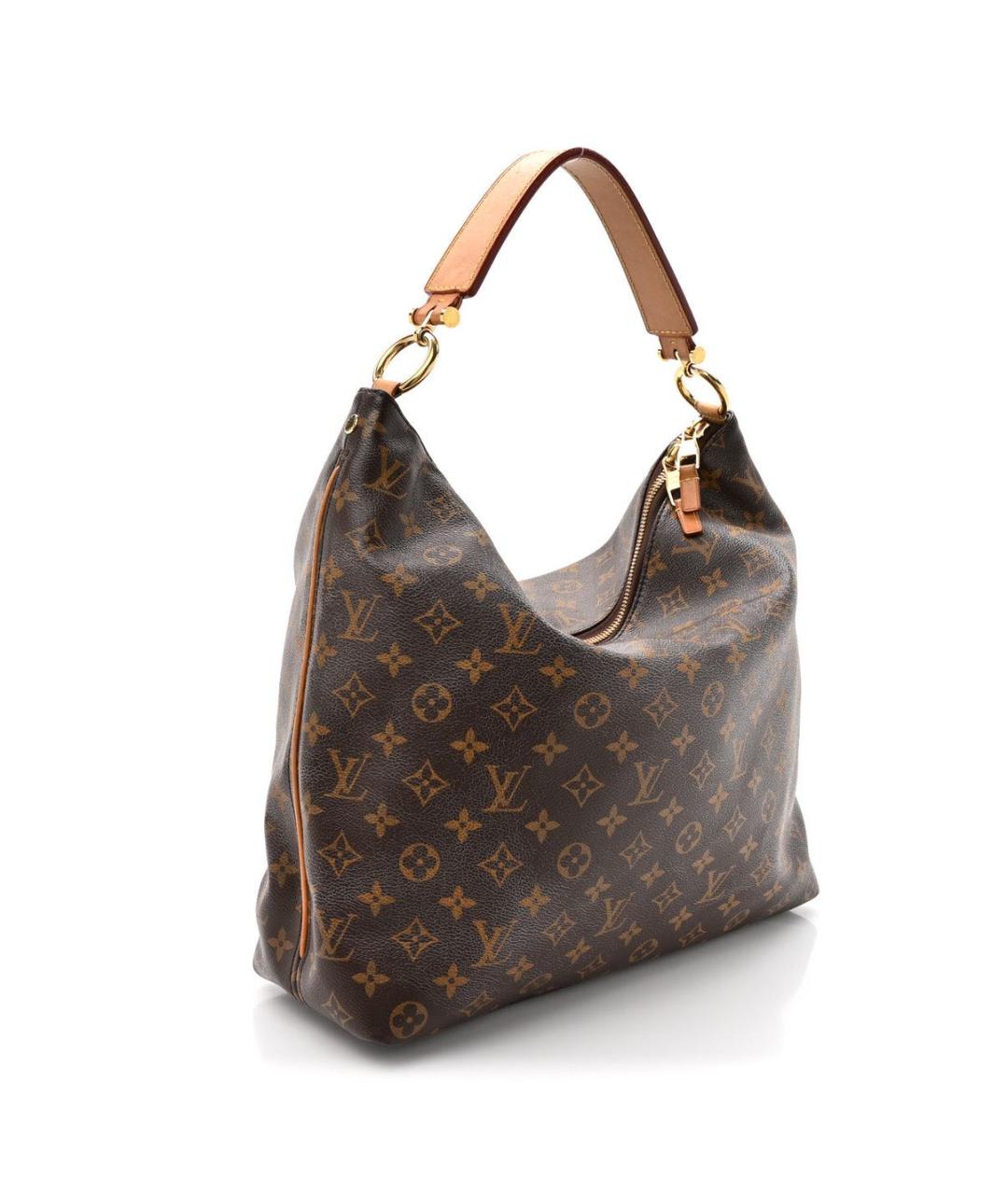 LOUIS VUITTON Коричневая кожаная сумка через плечо, фото 2