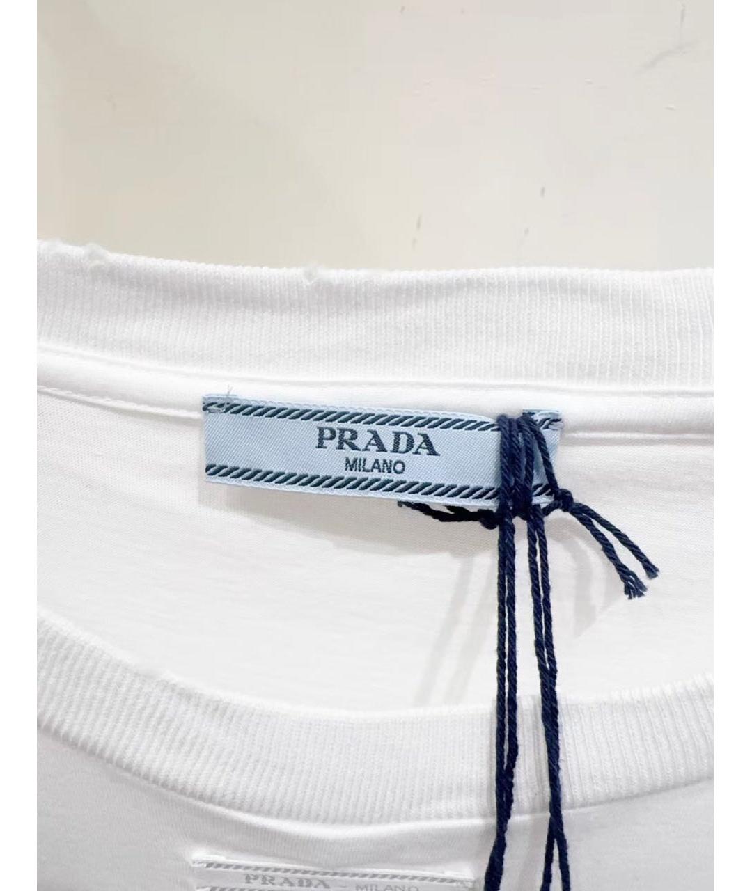 PRADA Белая хлопковая футболка, фото 3