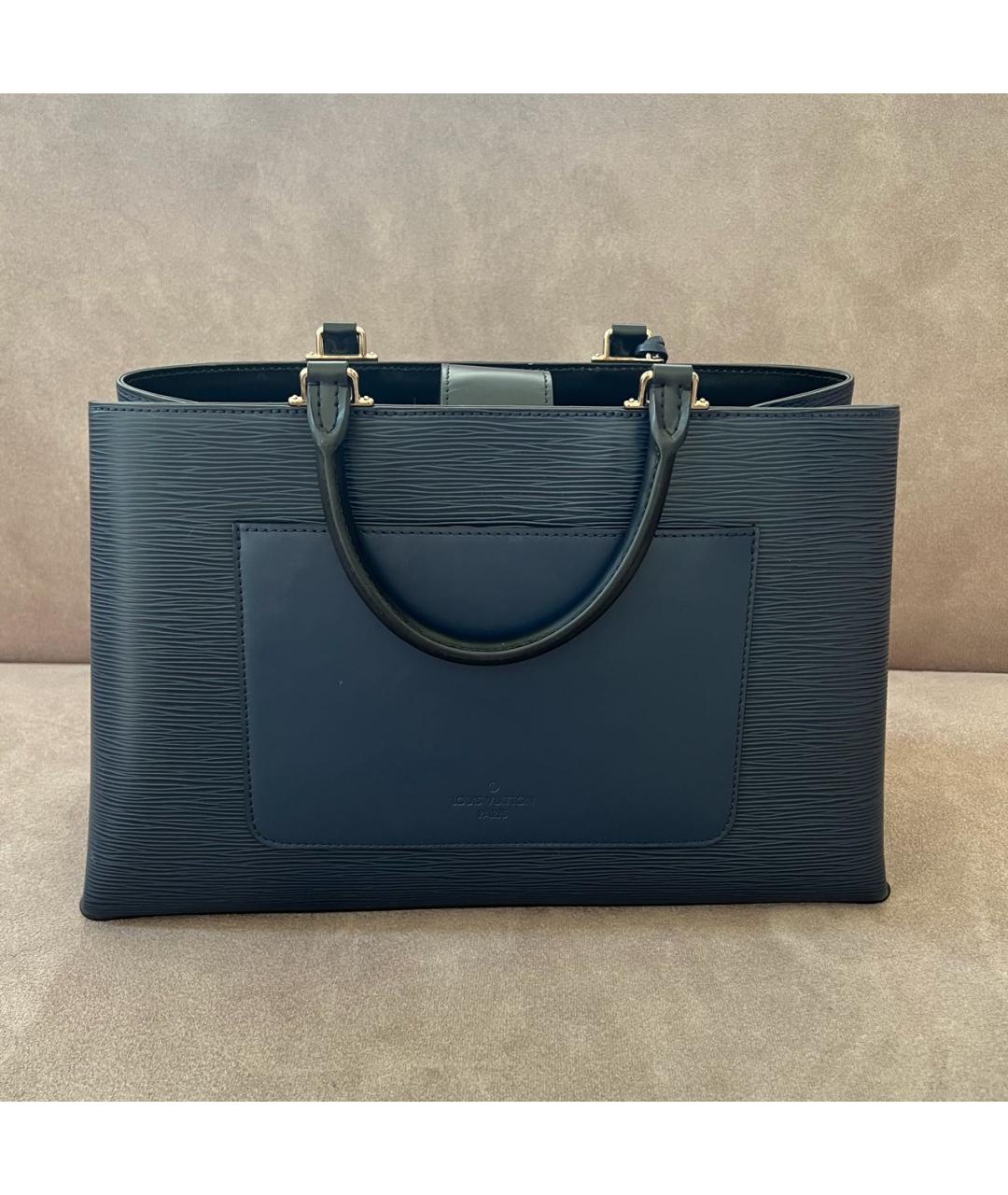 LOUIS VUITTON Темно-синяя кожаная сумка через плечо, фото 3