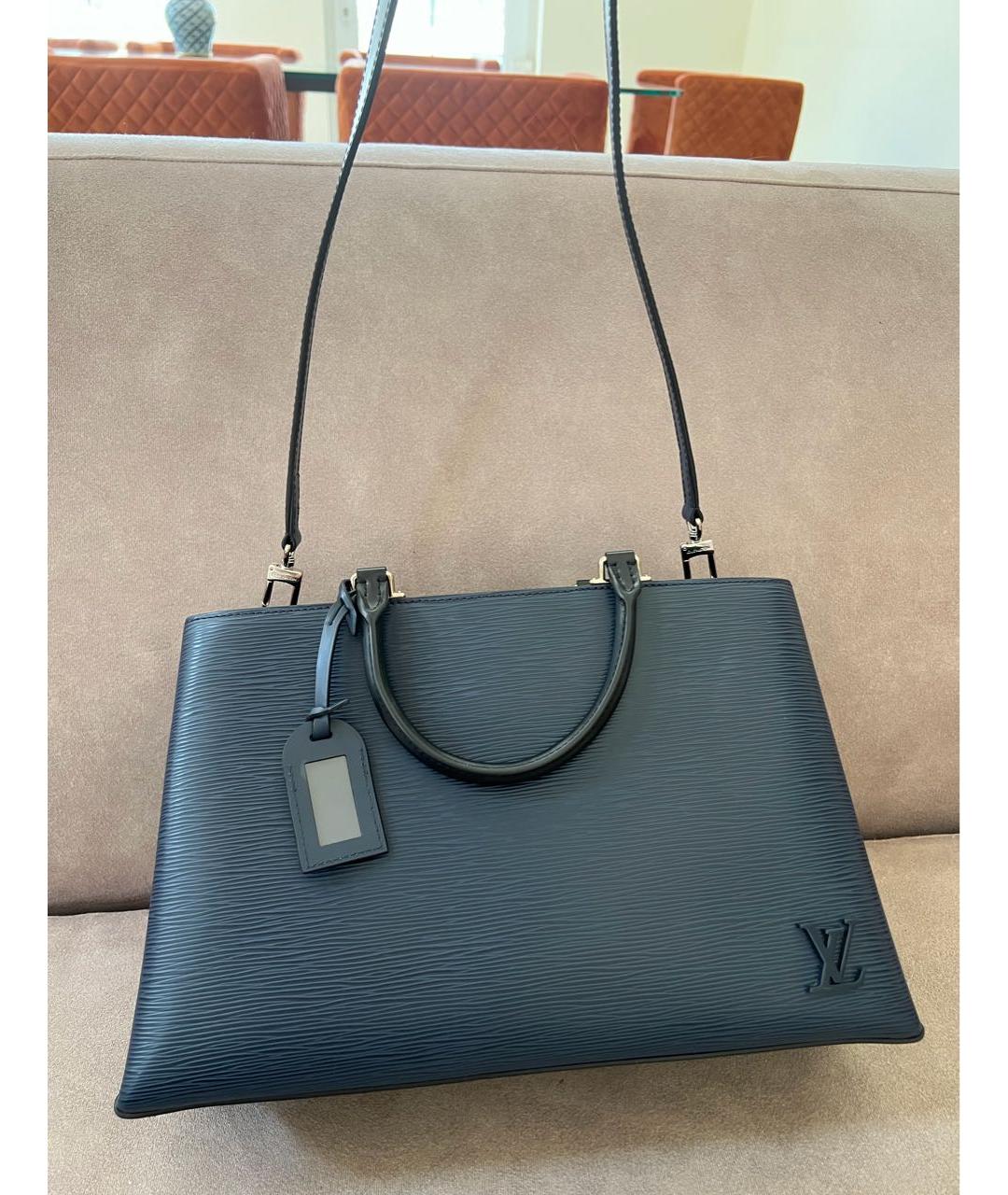 LOUIS VUITTON Темно-синяя кожаная сумка через плечо, фото 4