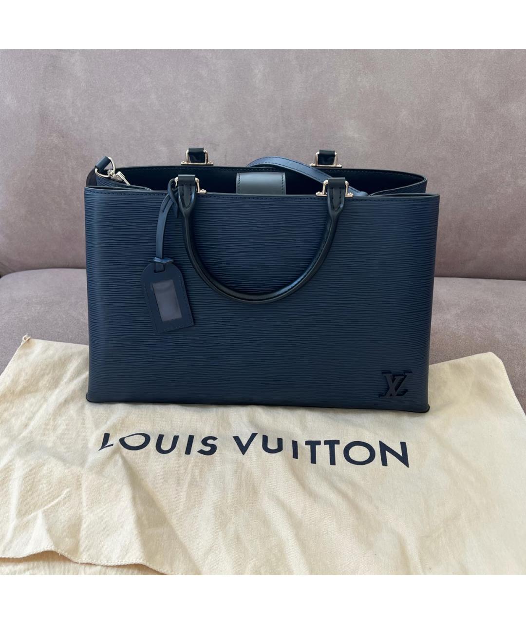 LOUIS VUITTON Темно-синяя кожаная сумка через плечо, фото 2