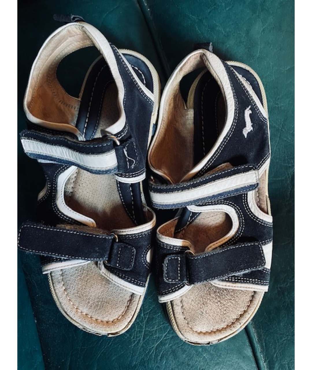 HARMONT & BLAINE JUNIOR Синие кожаные сандалии и шлепанцы, фото 2