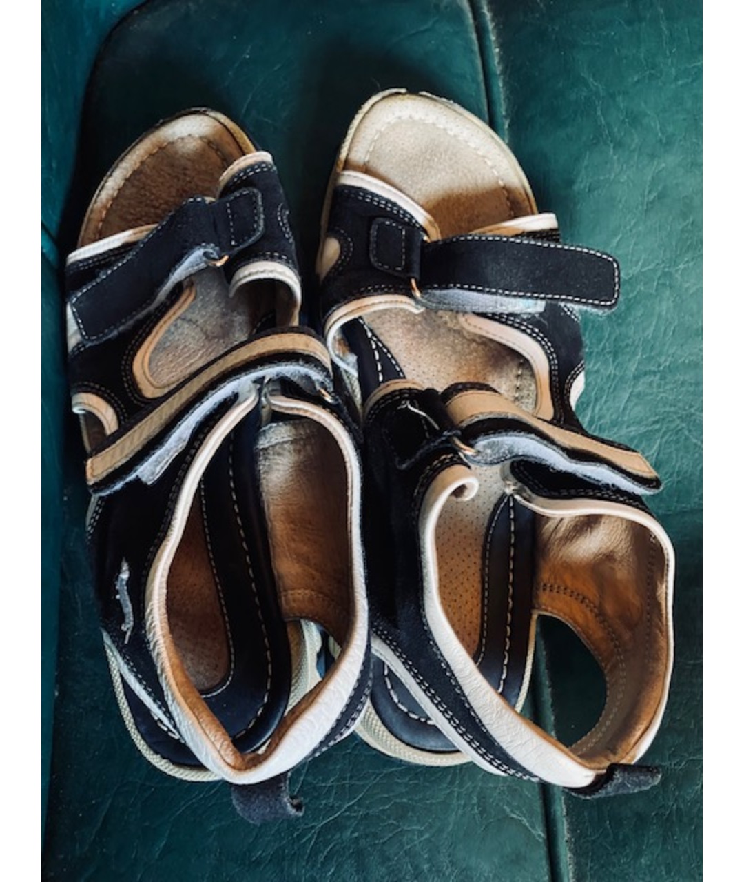 HARMONT & BLAINE JUNIOR Синие кожаные сандалии и шлепанцы, фото 3