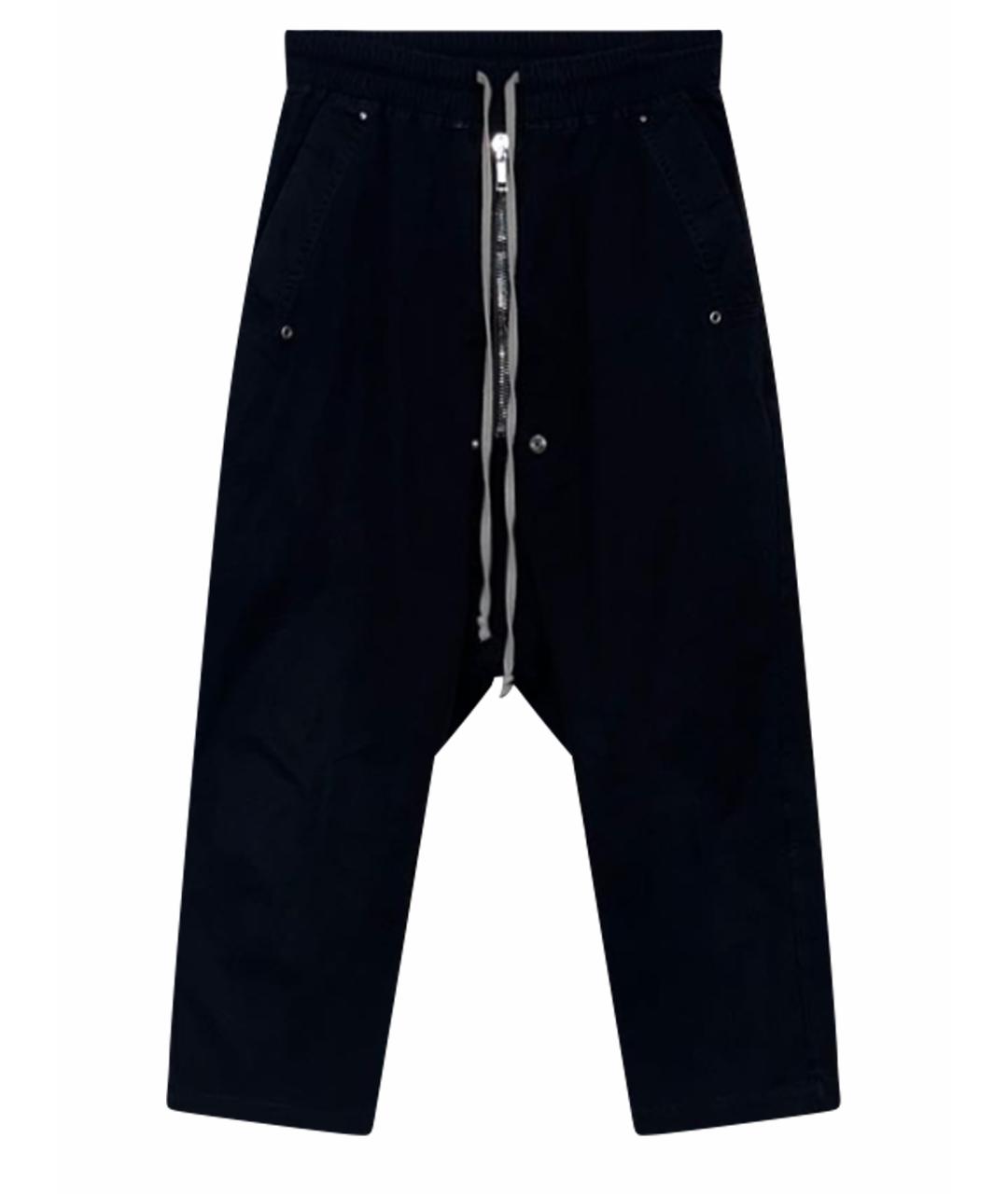 RICK OWENS Черные хлопковые классические брюки, фото 1