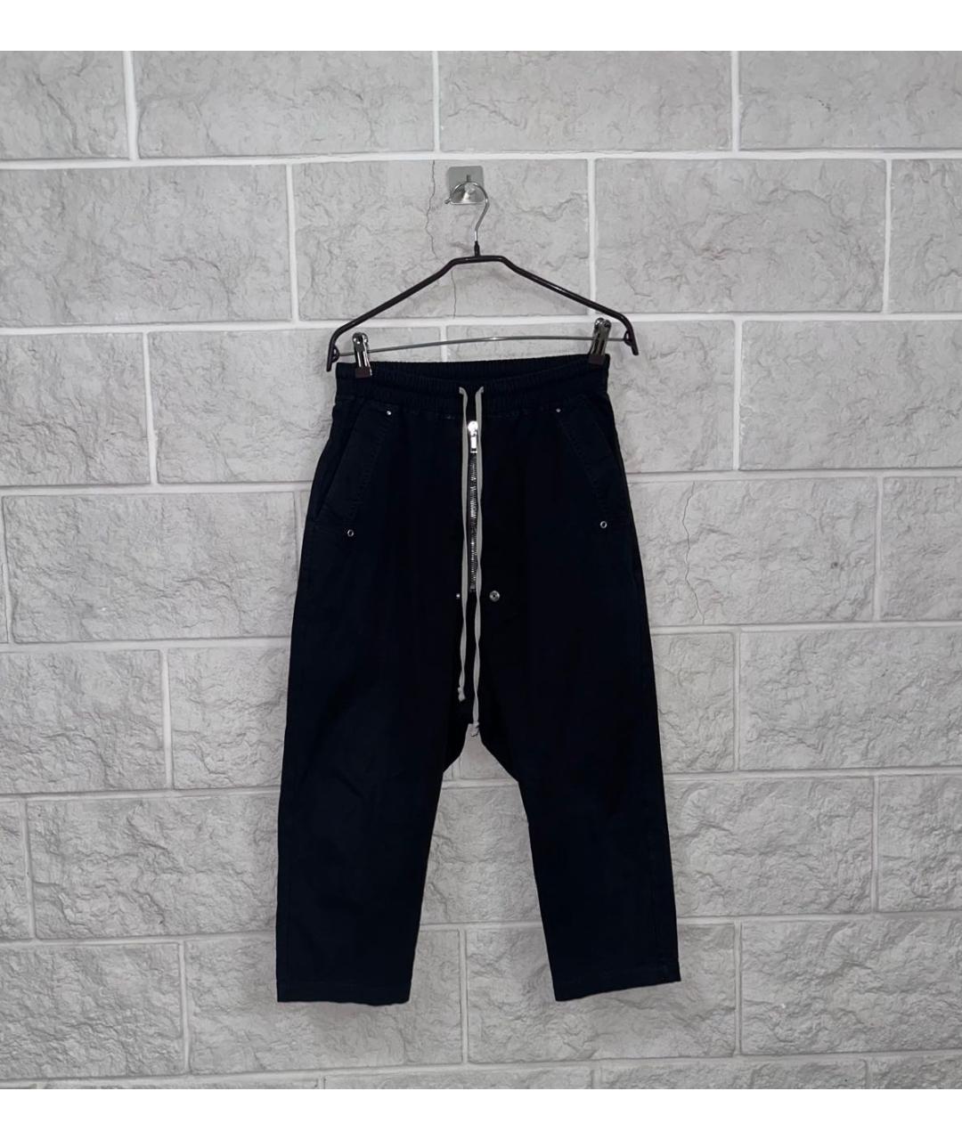 RICK OWENS Черные хлопковые классические брюки, фото 2