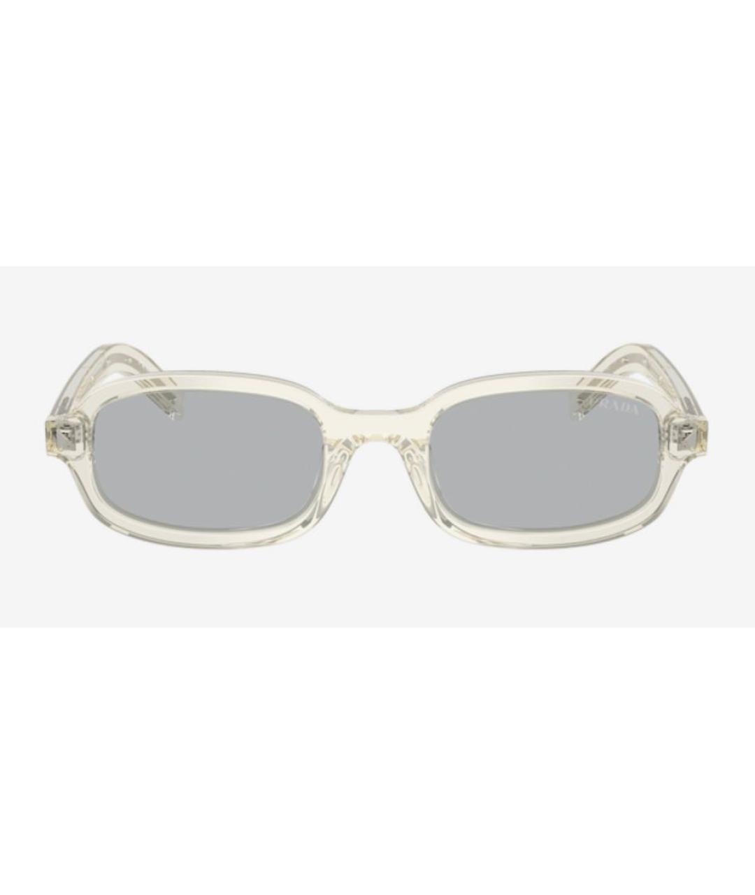 PRADA Бежевые пластиковые солнцезащитные очки, фото 2