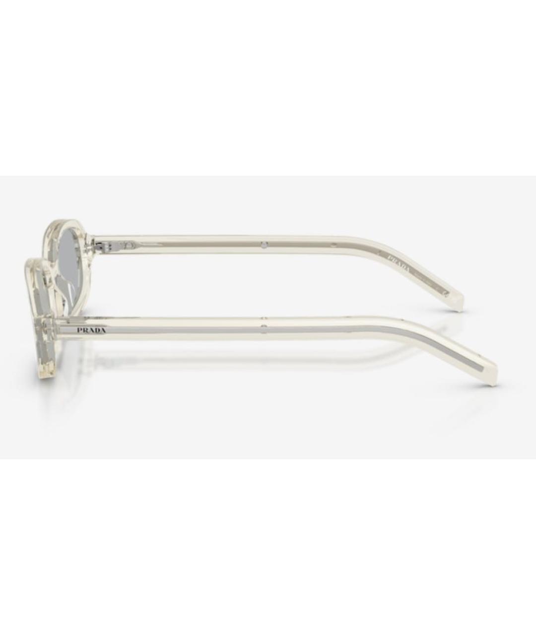 PRADA Бежевые пластиковые солнцезащитные очки, фото 3