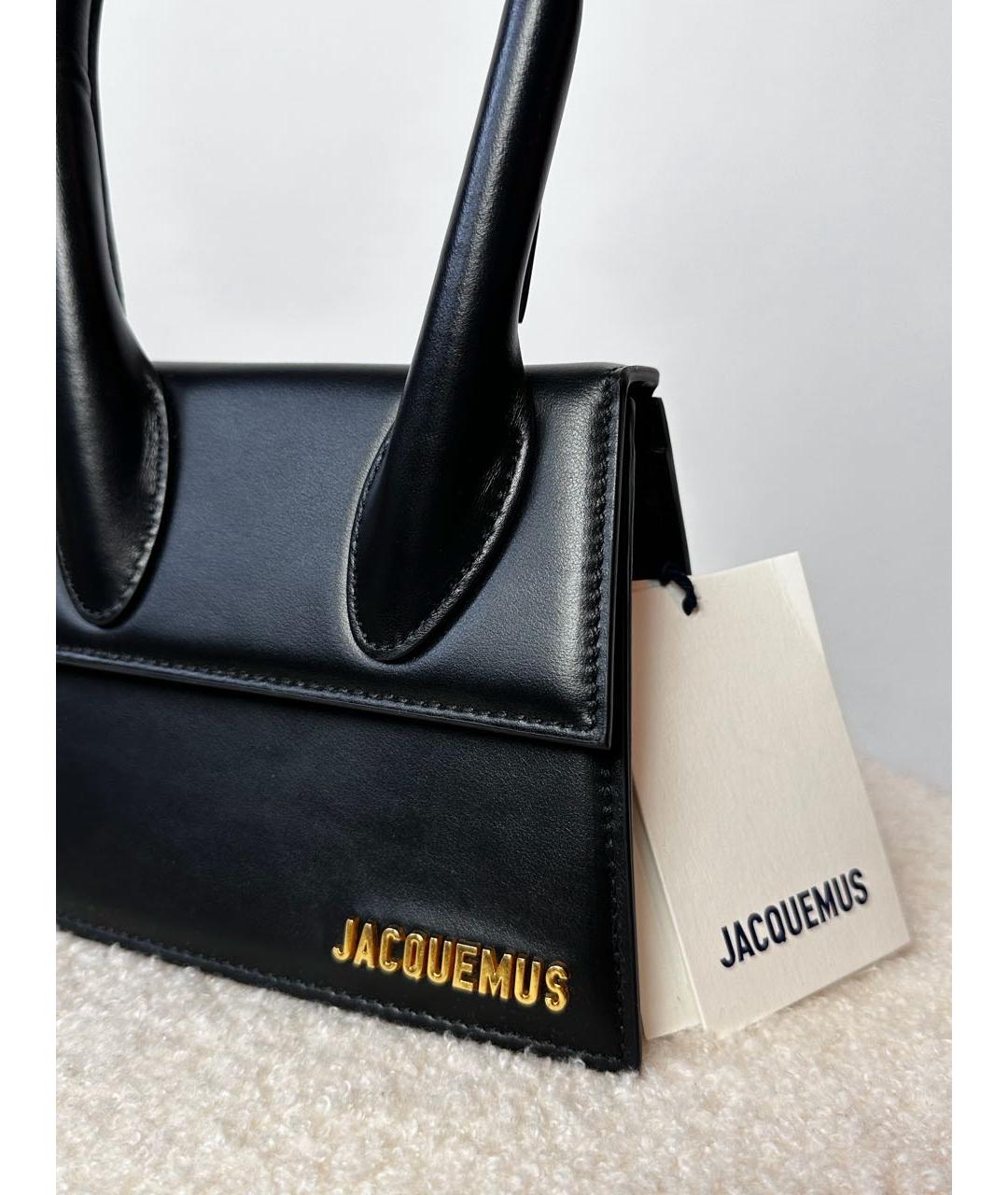 JACQUEMUS Черная кожаная сумка через плечо, фото 6
