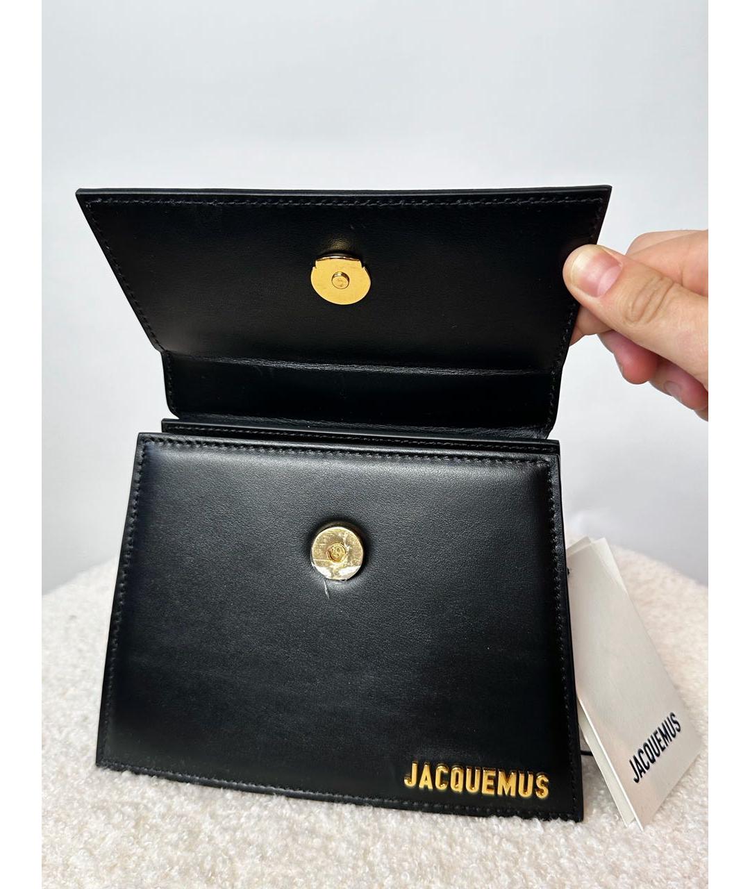 JACQUEMUS Черная кожаная сумка через плечо, фото 7