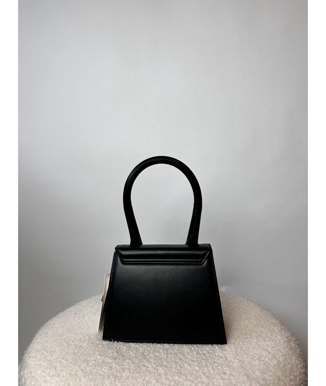 JACQUEMUS Черная кожаная сумка через плечо, фото 4