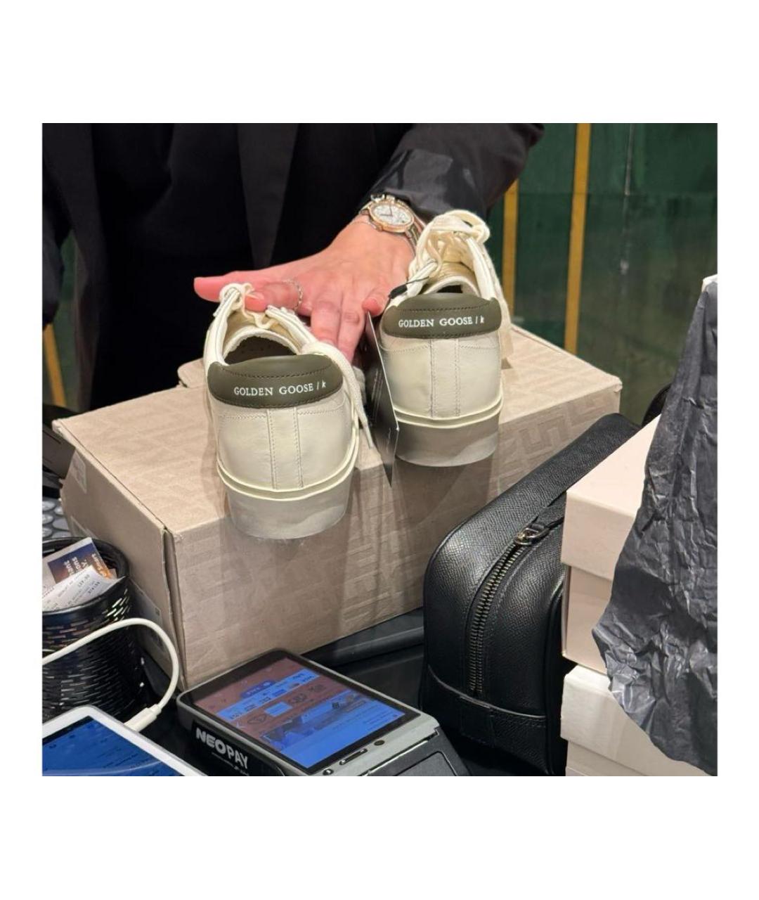 GOLDEN GOOSE Белые кожаные кеды, фото 4