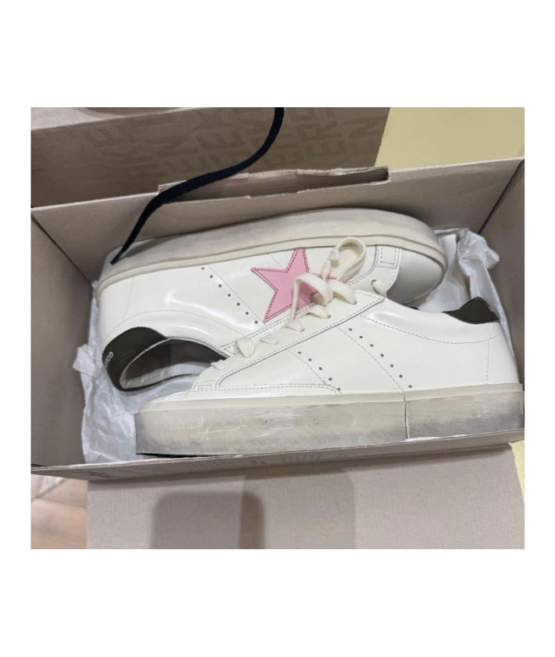 GOLDEN GOOSE Белые кожаные кеды, фото 3
