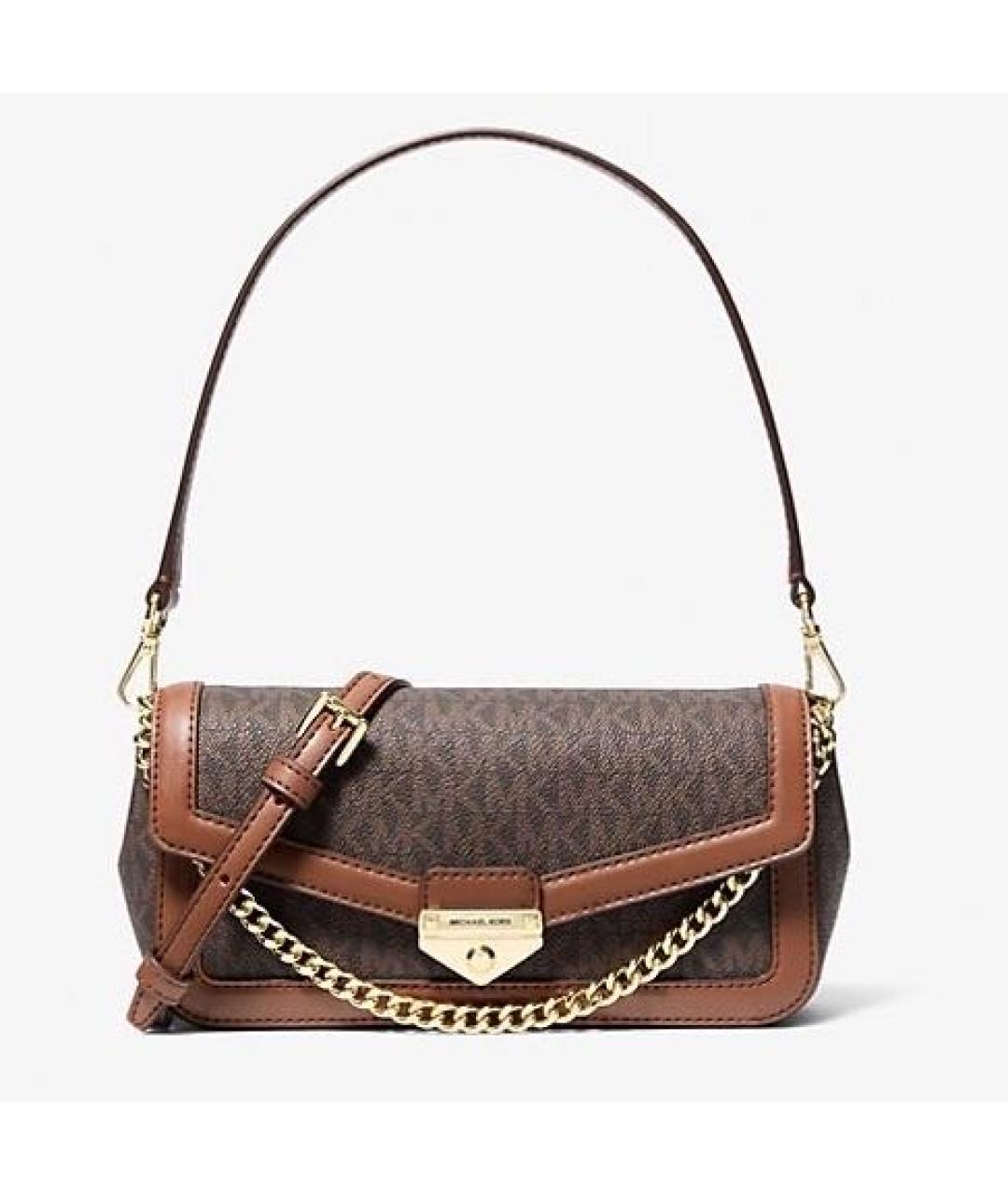 MICHAEL KORS Коричневая кожаная сумка через плечо, фото 1