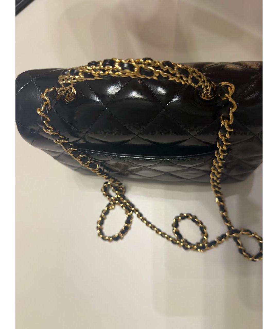 CHANEL Черная кожаная сумка с короткими ручками, фото 4