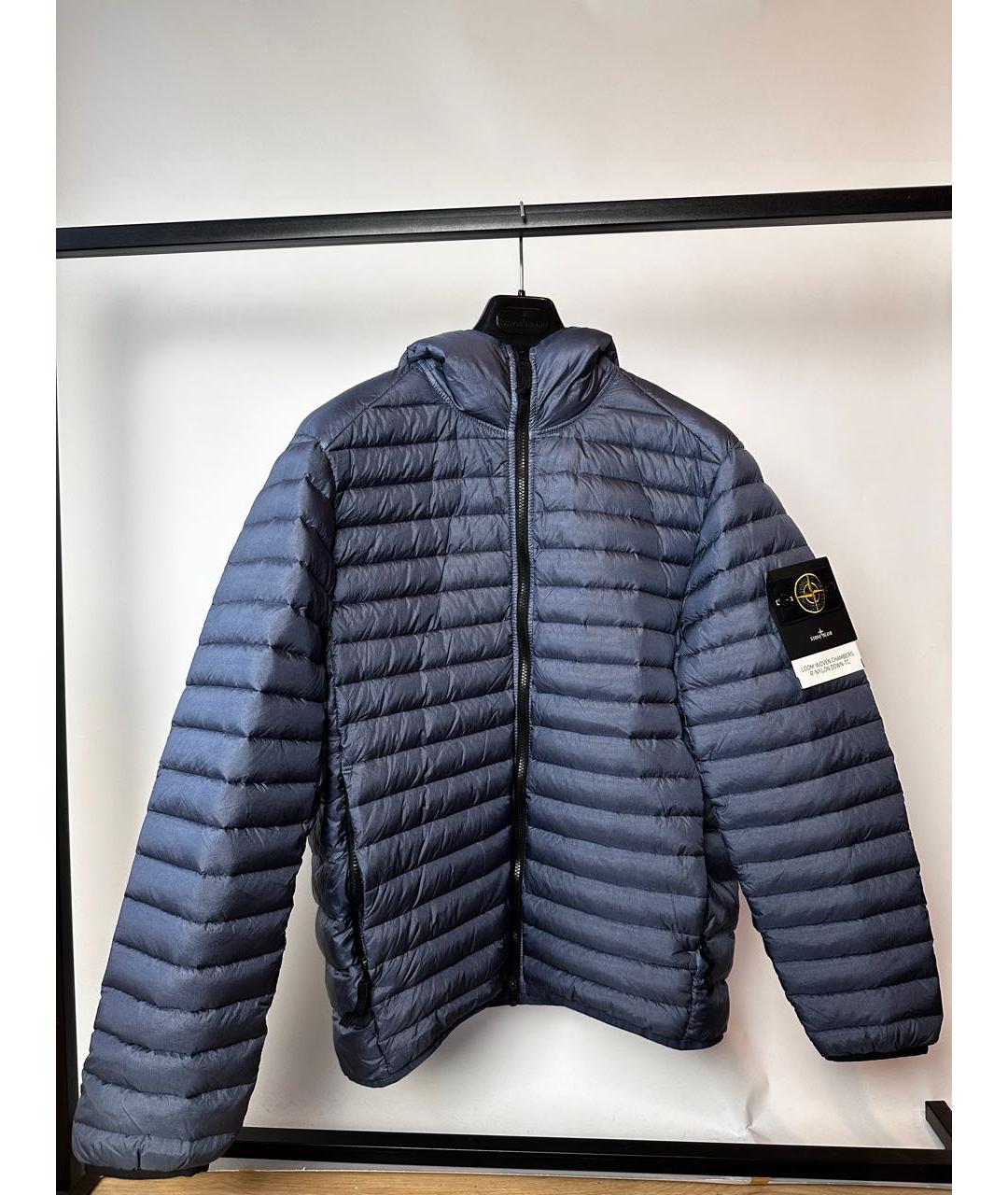 STONE ISLAND Синий полиамидовый пуховик, фото 9