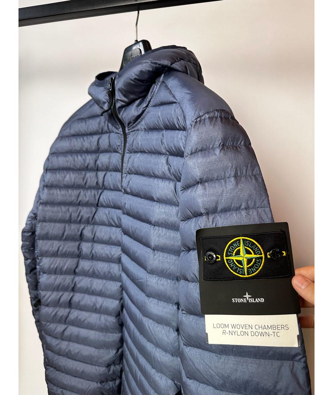 STONE ISLAND Синий полиамидовый пуховик, фото 3