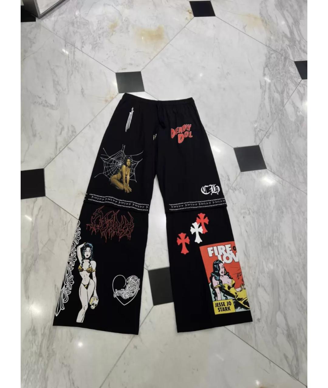 CHROME HEARTS Черные повседневные брюки, фото 3