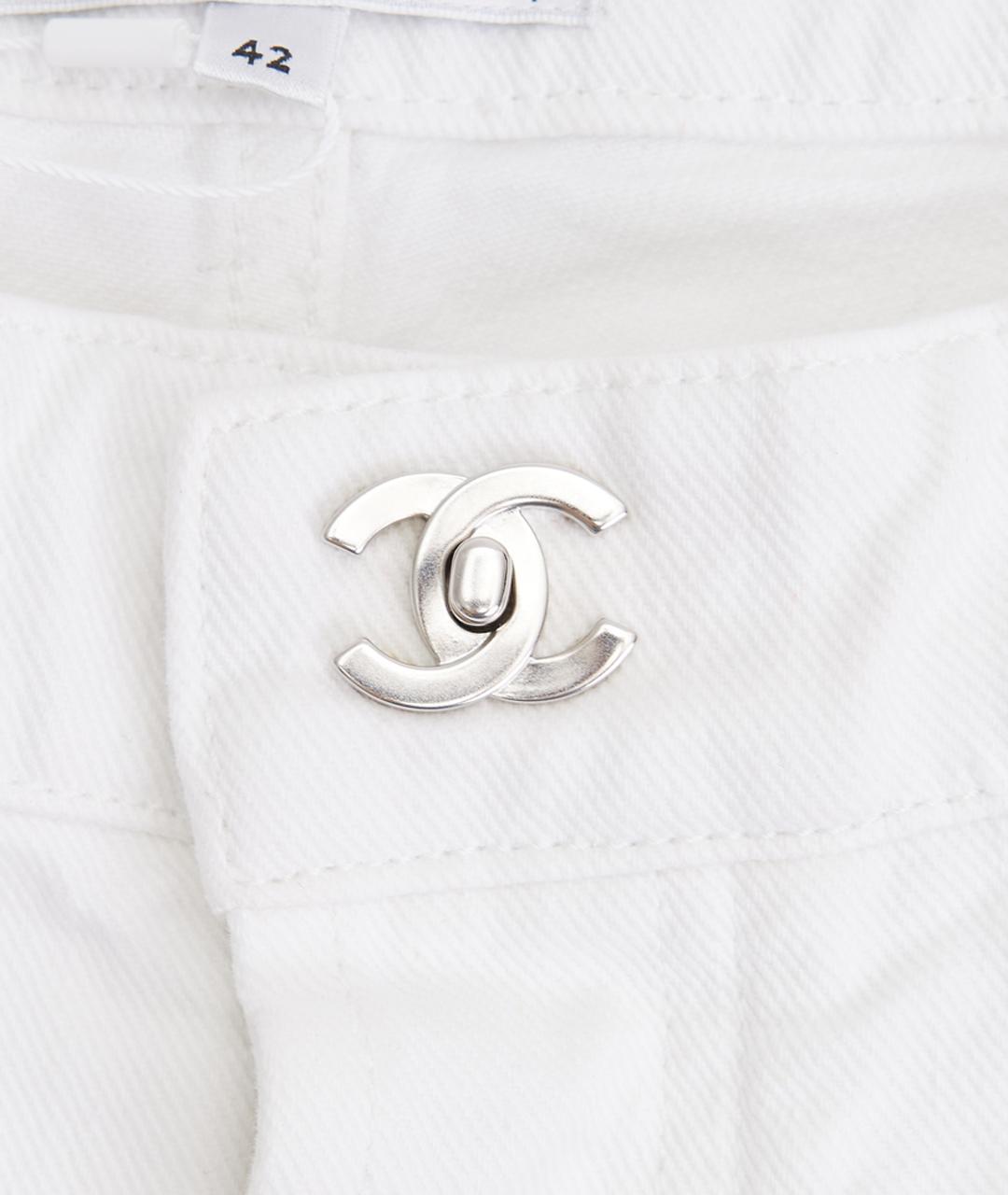 CHANEL Белые хлопковые прямые джинсы, фото 8