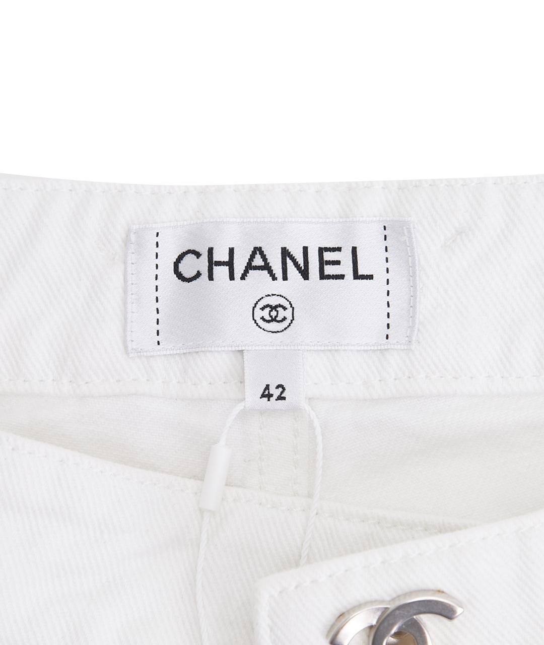 CHANEL Белые хлопковые прямые джинсы, фото 9