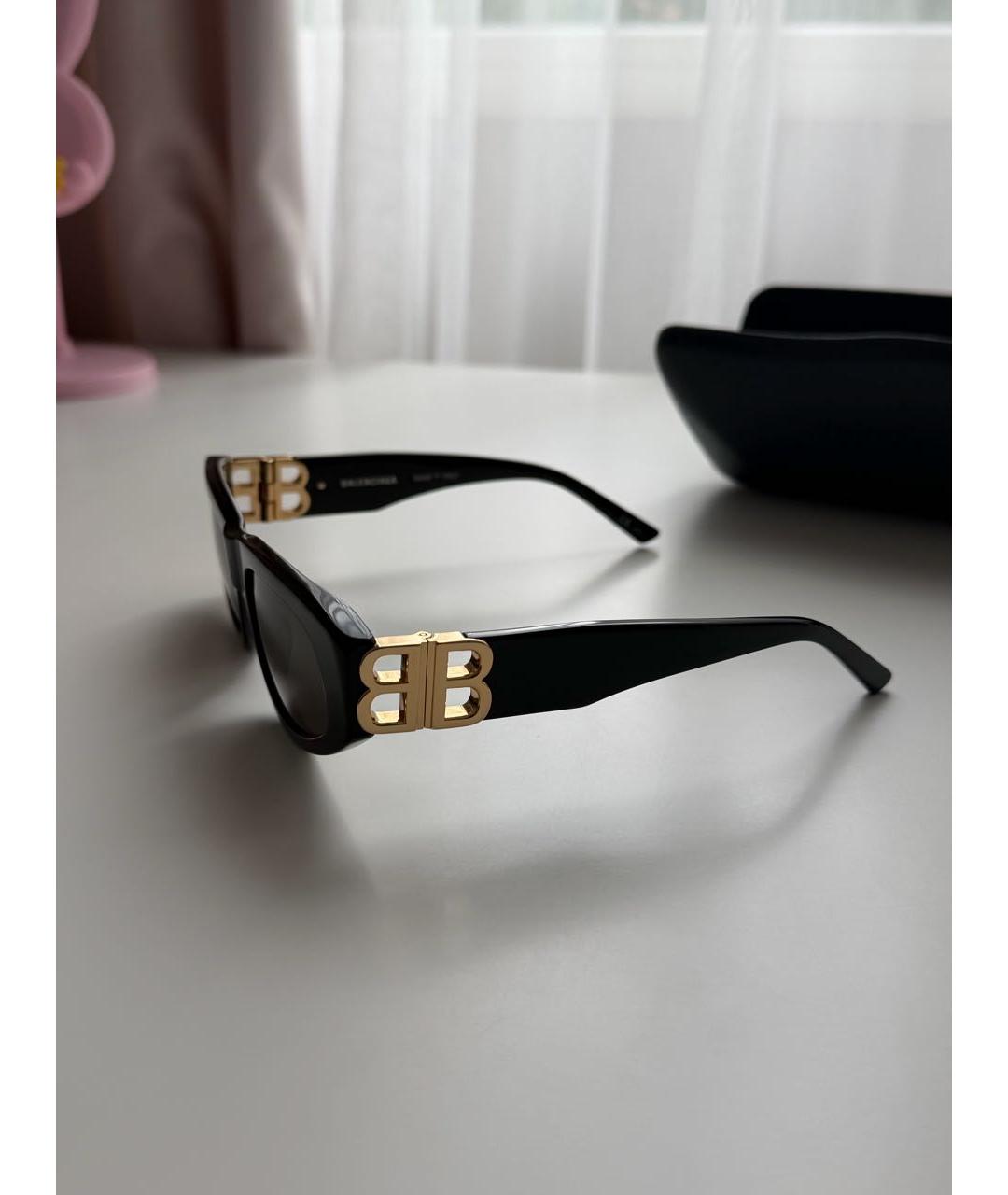 BALENCIAGA Черные пластиковые солнцезащитные очки, фото 3