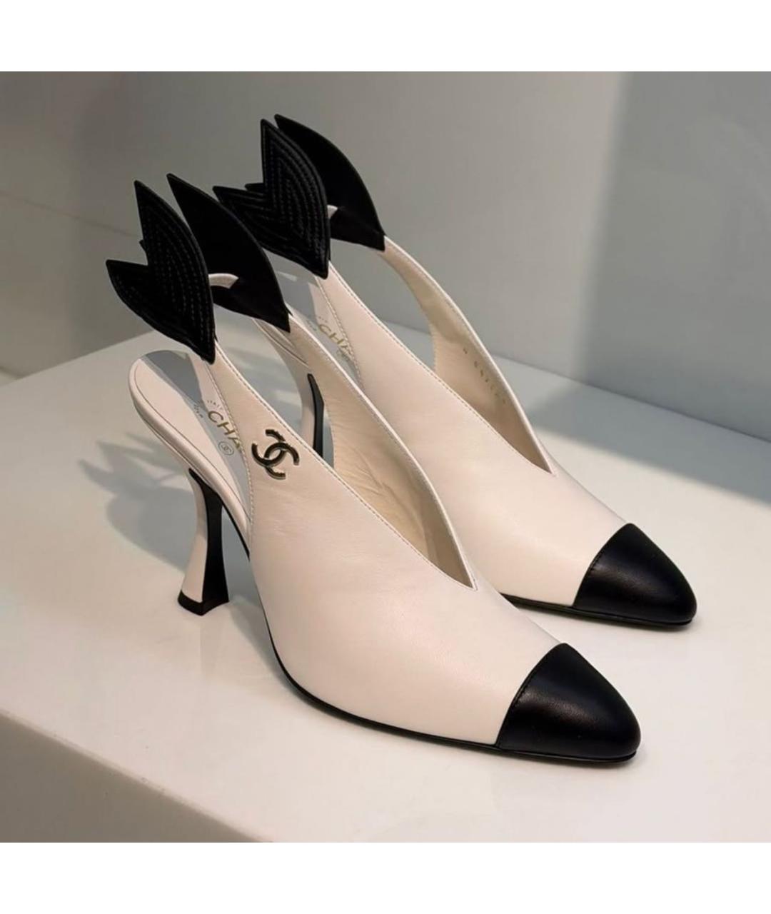 CHANEL Белые кожаные туфли, фото 2