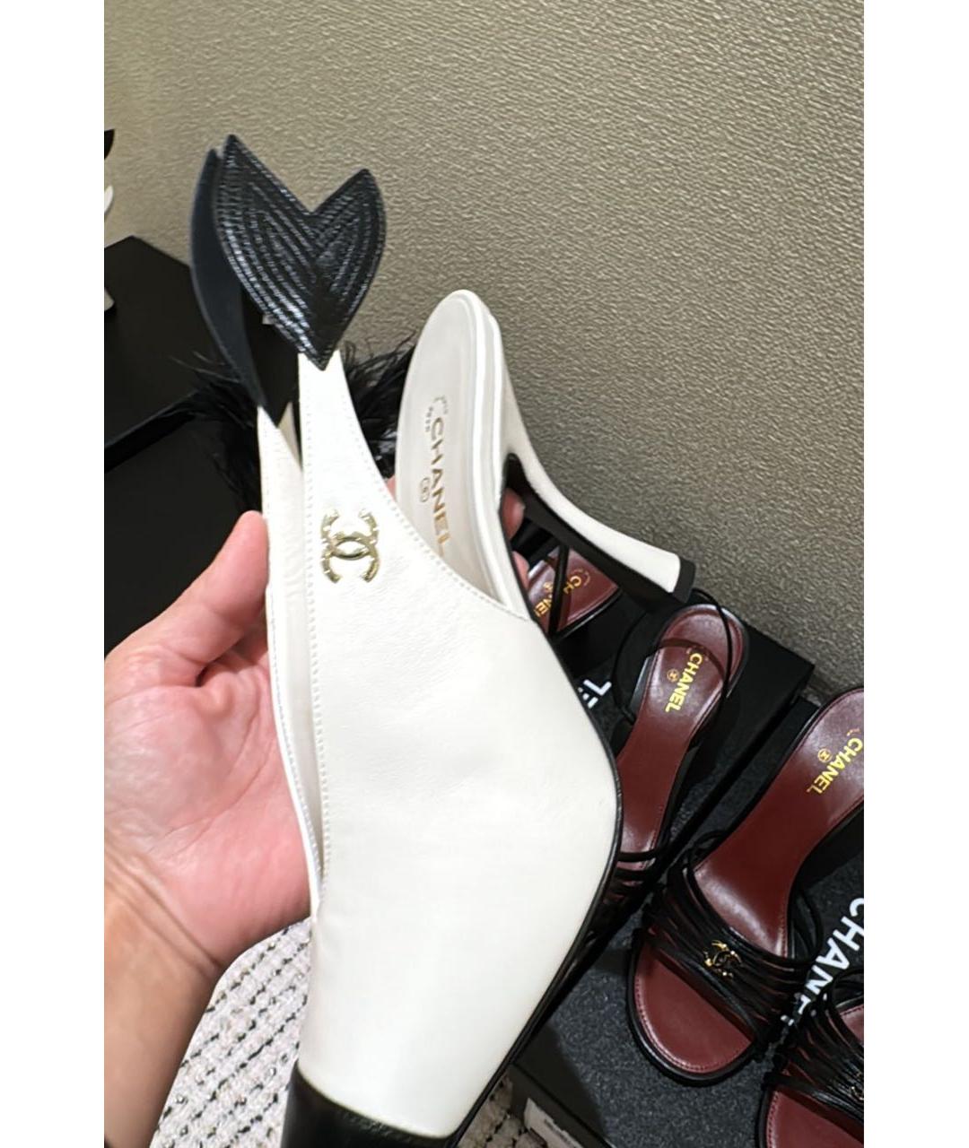 CHANEL Белые кожаные туфли, фото 3