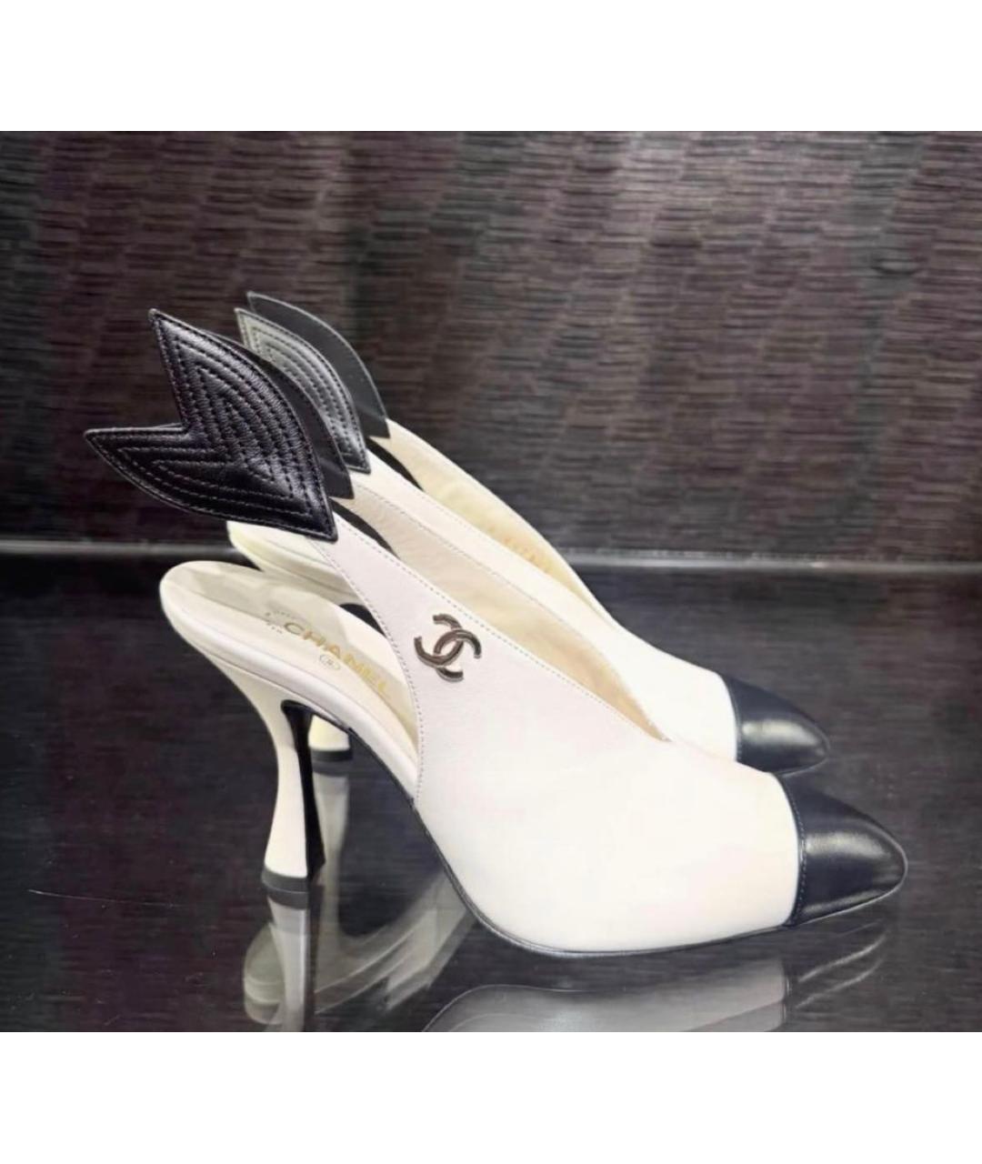CHANEL Белые кожаные туфли, фото 7