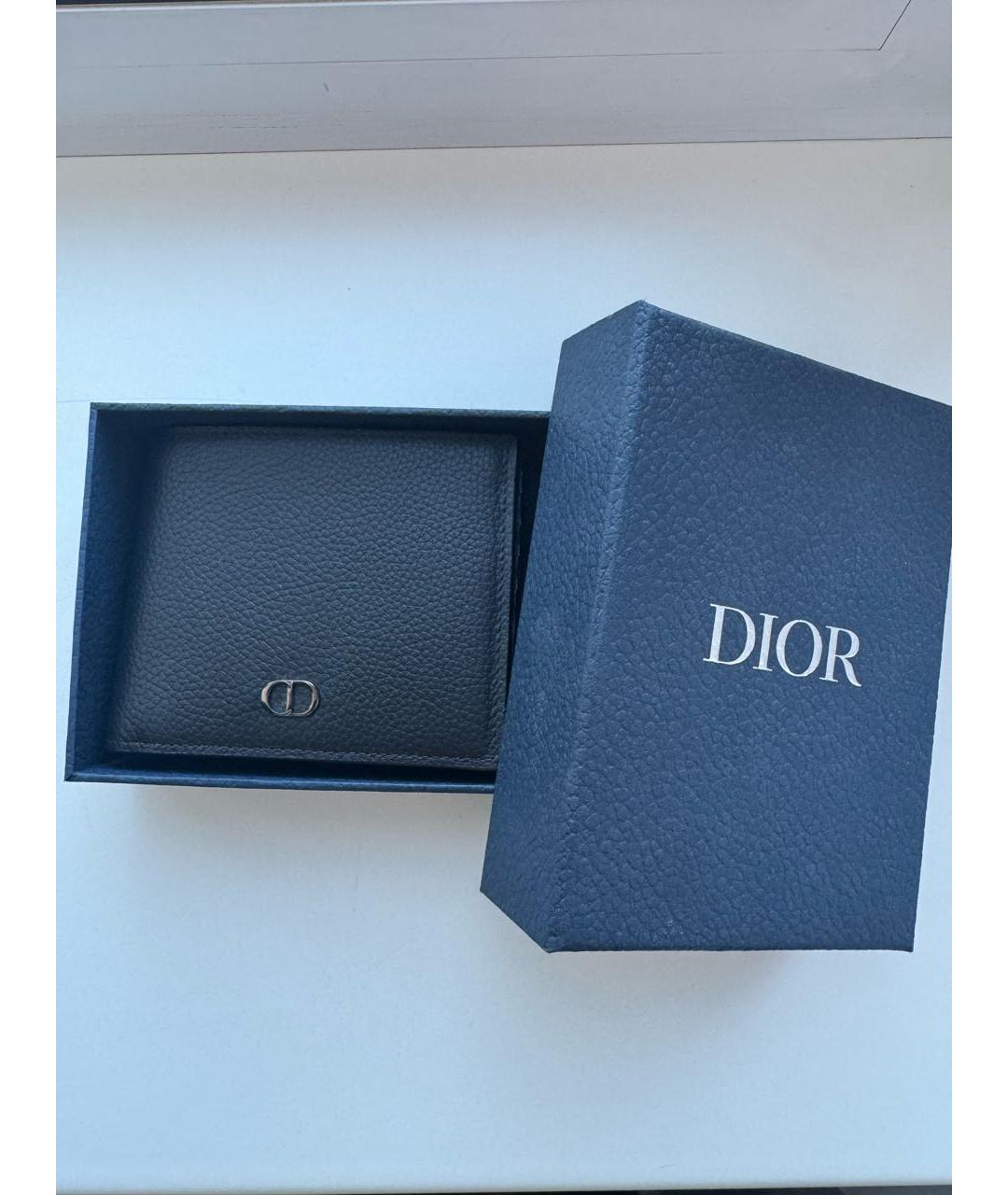 CHRISTIAN DIOR Черный кожаный кошелек, фото 4