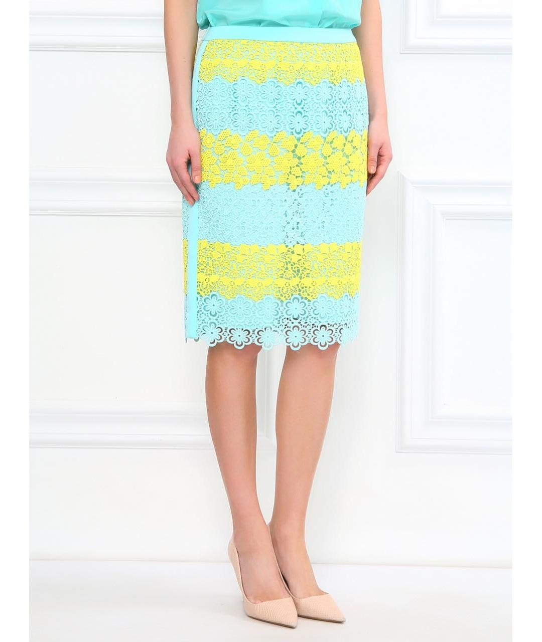 BOUTIQUE MOSCHINO Мульти хлопковая юбка миди, фото 5
